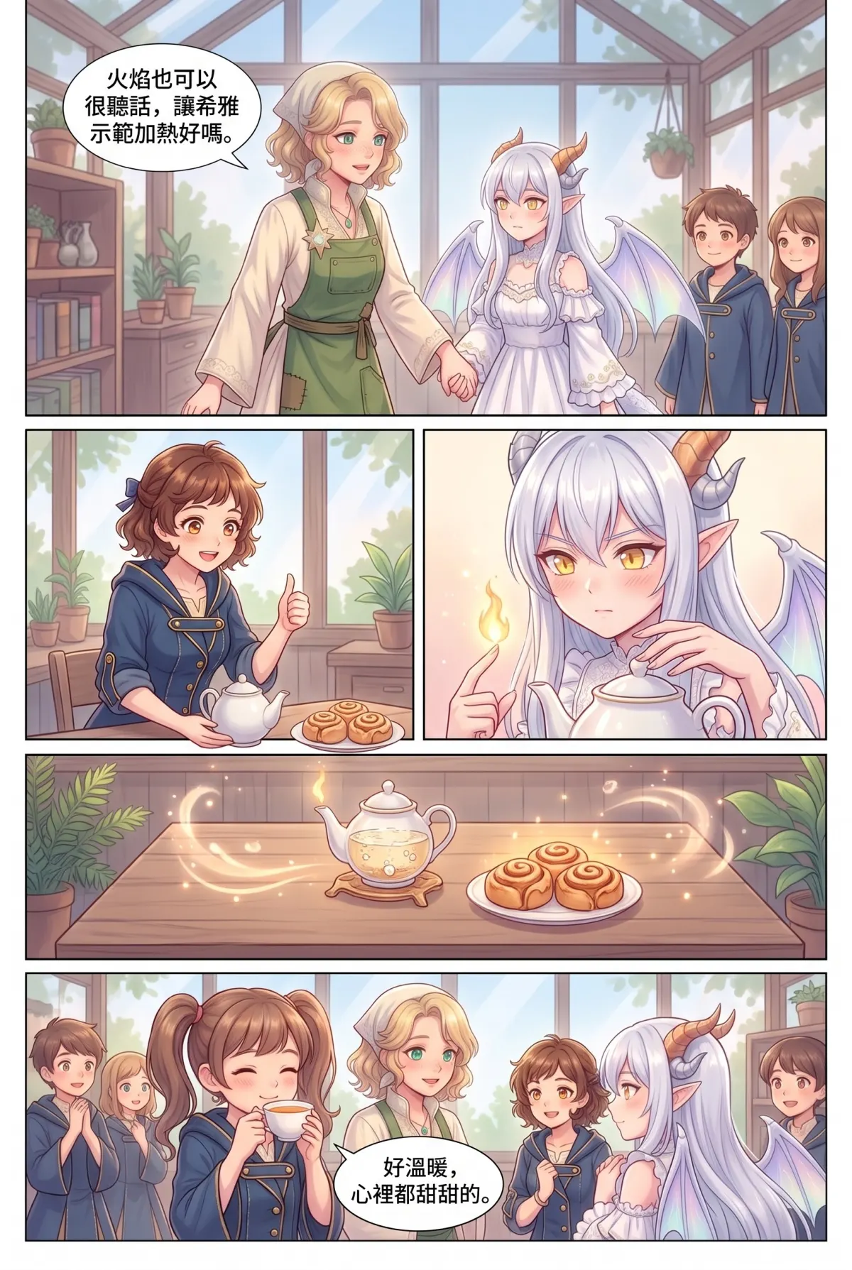 撿到小龍之後：魔女實習老師的療癒同居日誌 第 4 集　撿到小龍之後：魔女實習老師的療癒同居日誌 - 龍焰早餐與手忙腳亂的課堂 第 14 頁