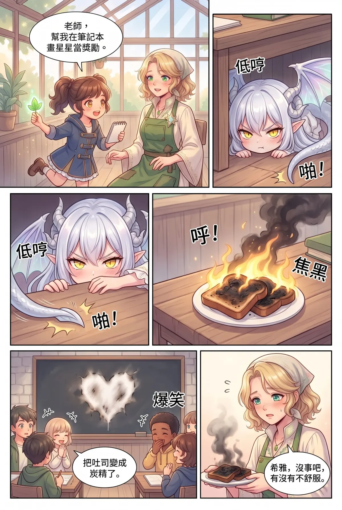 撿到小龍之後：魔女實習老師的療癒同居日誌 第 4 集　撿到小龍之後：魔女實習老師的療癒同居日誌 - 龍焰早餐與手忙腳亂的課堂 第 11 頁