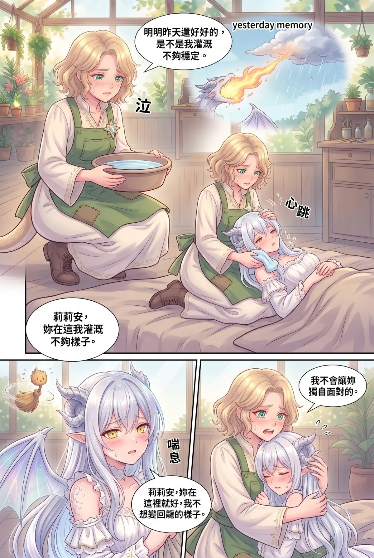 撿到小龍之後：魔女實習老師的療癒同居日誌 第 8 集　撿到小龍之後：魔女實習老師的療癒同居日誌 - 高燒的龍少女與共鳴的搖籃曲 第 8 頁