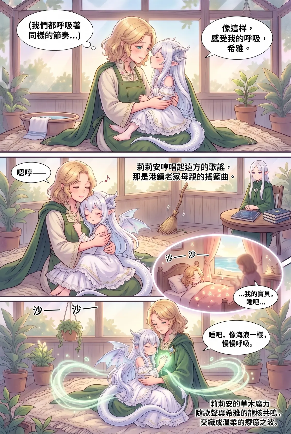 撿到小龍之後：魔女實習老師的療癒同居日誌 第 8 集　撿到小龍之後：魔女實習老師的療癒同居日誌 - 高燒的龍少女與共鳴的搖籃曲 第 14 頁