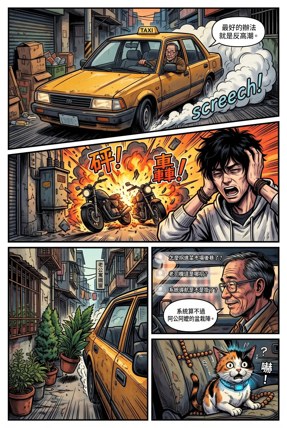 您的主角已離線：別再投那個選項了！ 第 2 集　您的主角已離線：別再投那個選項了！ - 第2章：小黃運將的哲學與數位解構 第 8 頁