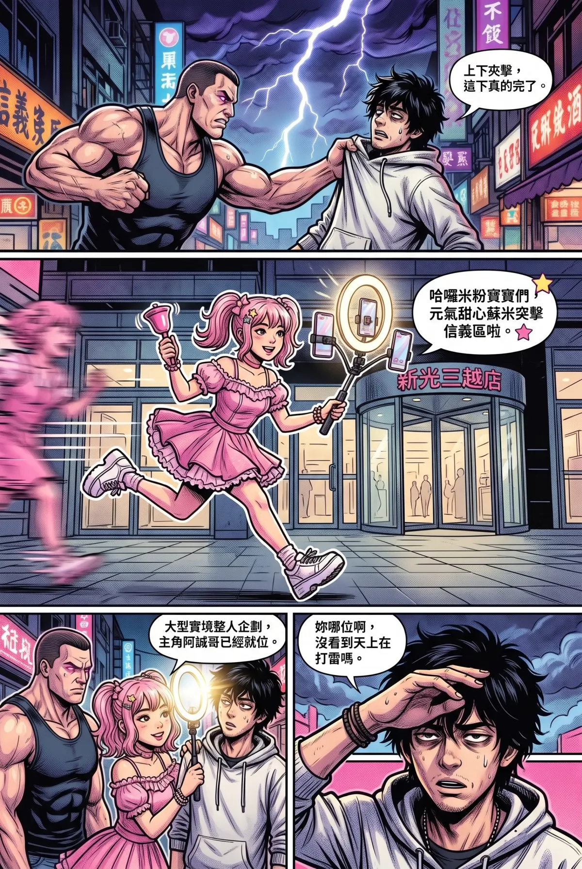 您的主角已離線：別再投那個選項了！ 第 3 集　您的主角已離線：別再投那個選項了！ - 第3章：信義區修羅場！網紅的流量轉化術 第 6 頁
