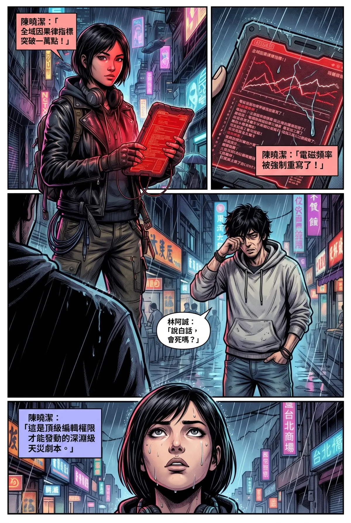 您的主角已離線：別再投那個選項了！ 第 5 集　您的主角已離線：別再投那個選項了！ - 第5章：雨夜中的謝幕！老司機的最後一程 第 3 頁