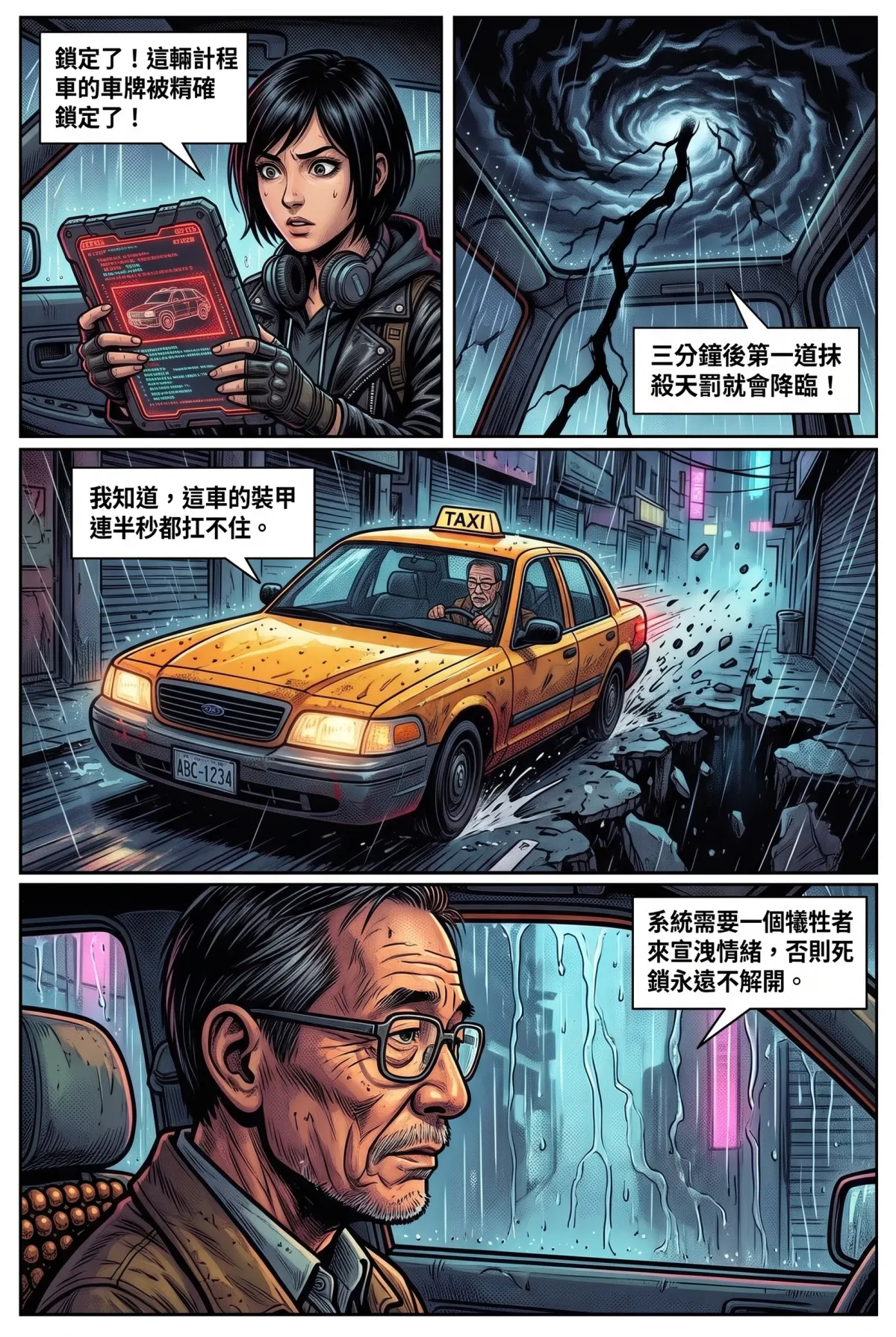 您的主角已離線：別再投那個選項了！ 第 5 集　您的主角已離線：別再投那個選項了！ - 第5章：雨夜中的謝幕！老司機的最後一程 第 8 頁