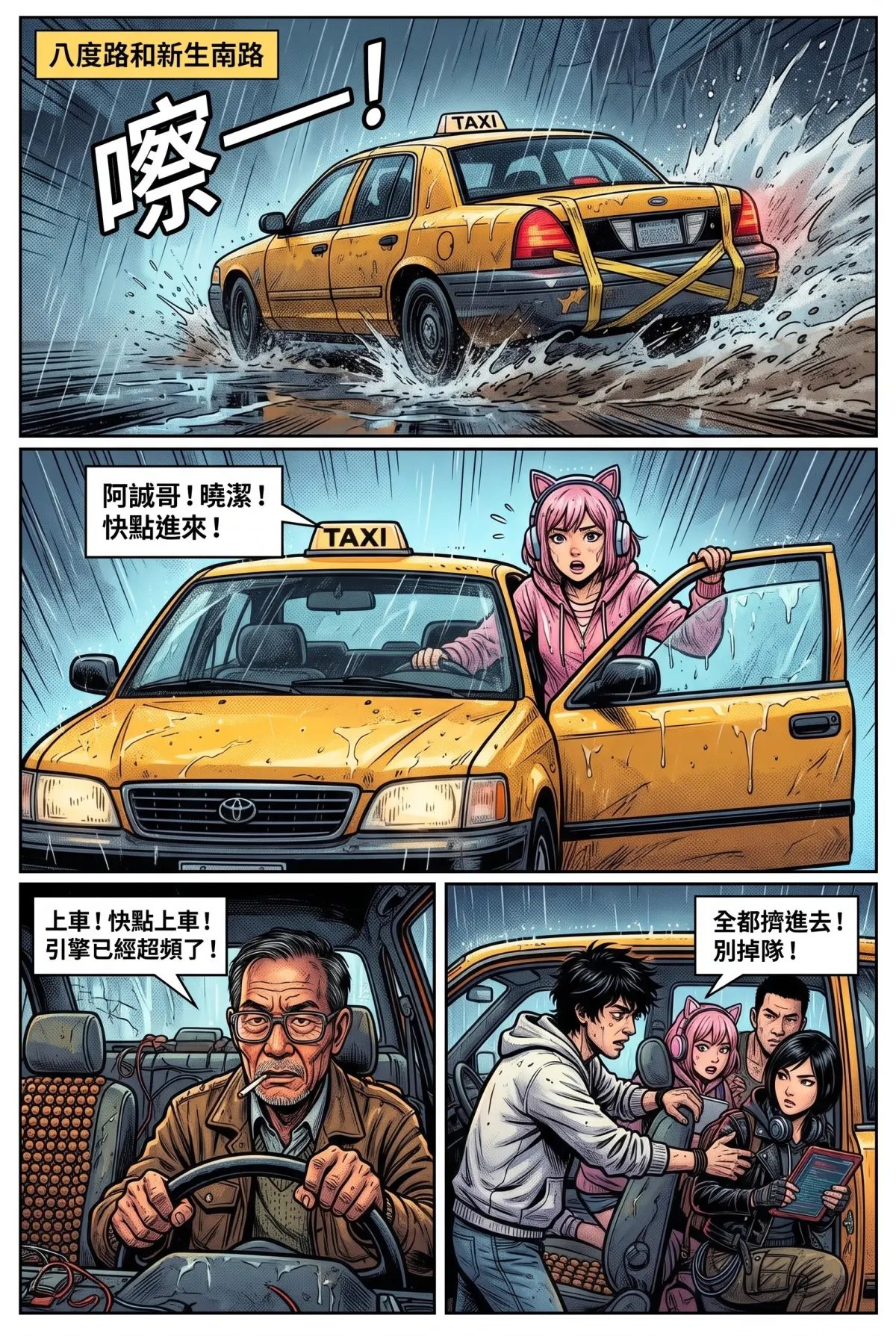 您的主角已離線：別再投那個選項了！ 第 5 集　您的主角已離線：別再投那個選項了！ - 第5章：雨夜中的謝幕！老司機的最後一程 第 6 頁