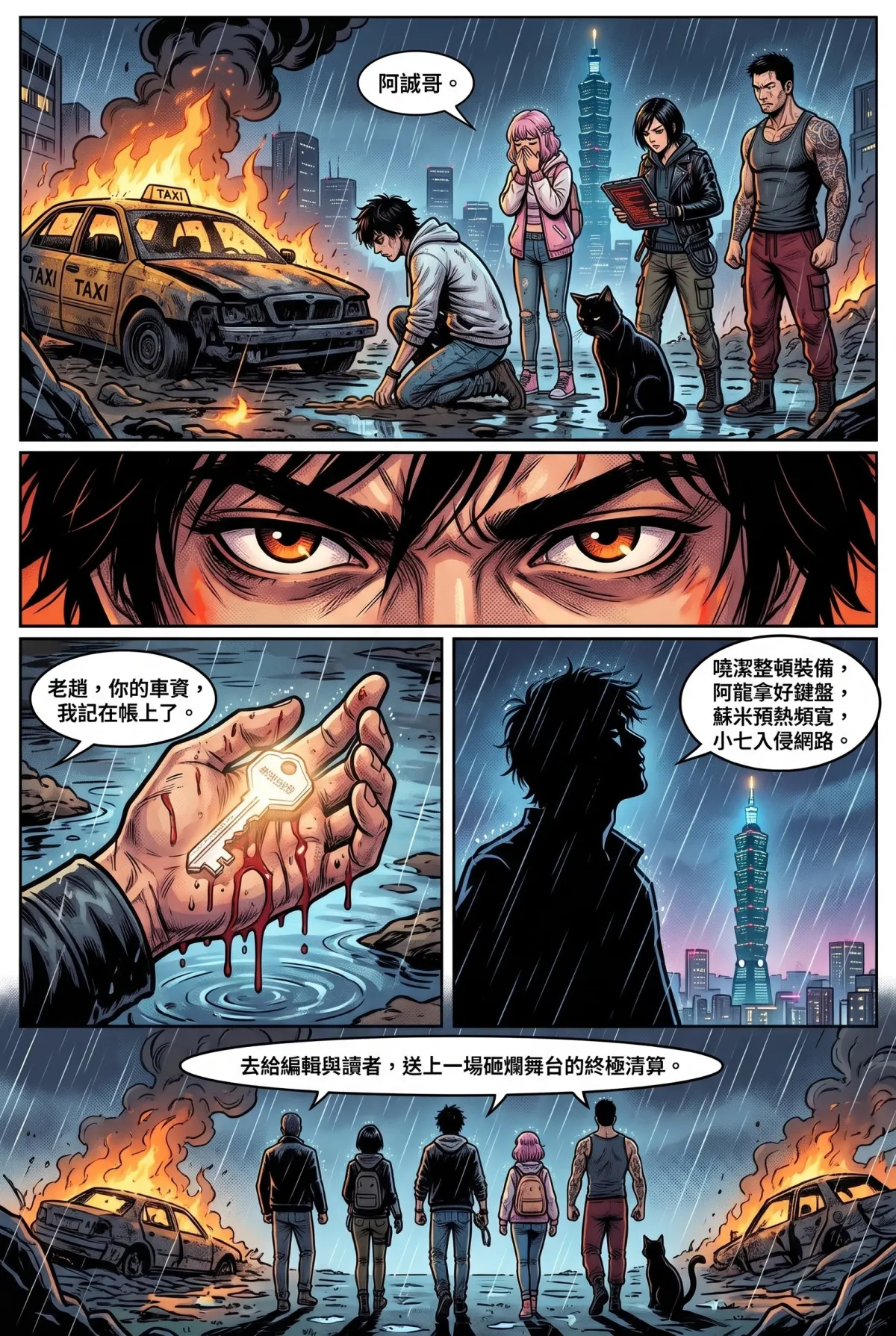 您的主角已離線：別再投那個選項了！ 第 5 集　您的主角已離線：別再投那個選項了！ - 第5章：雨夜中的謝幕！老司機的最後一程 第 16 頁