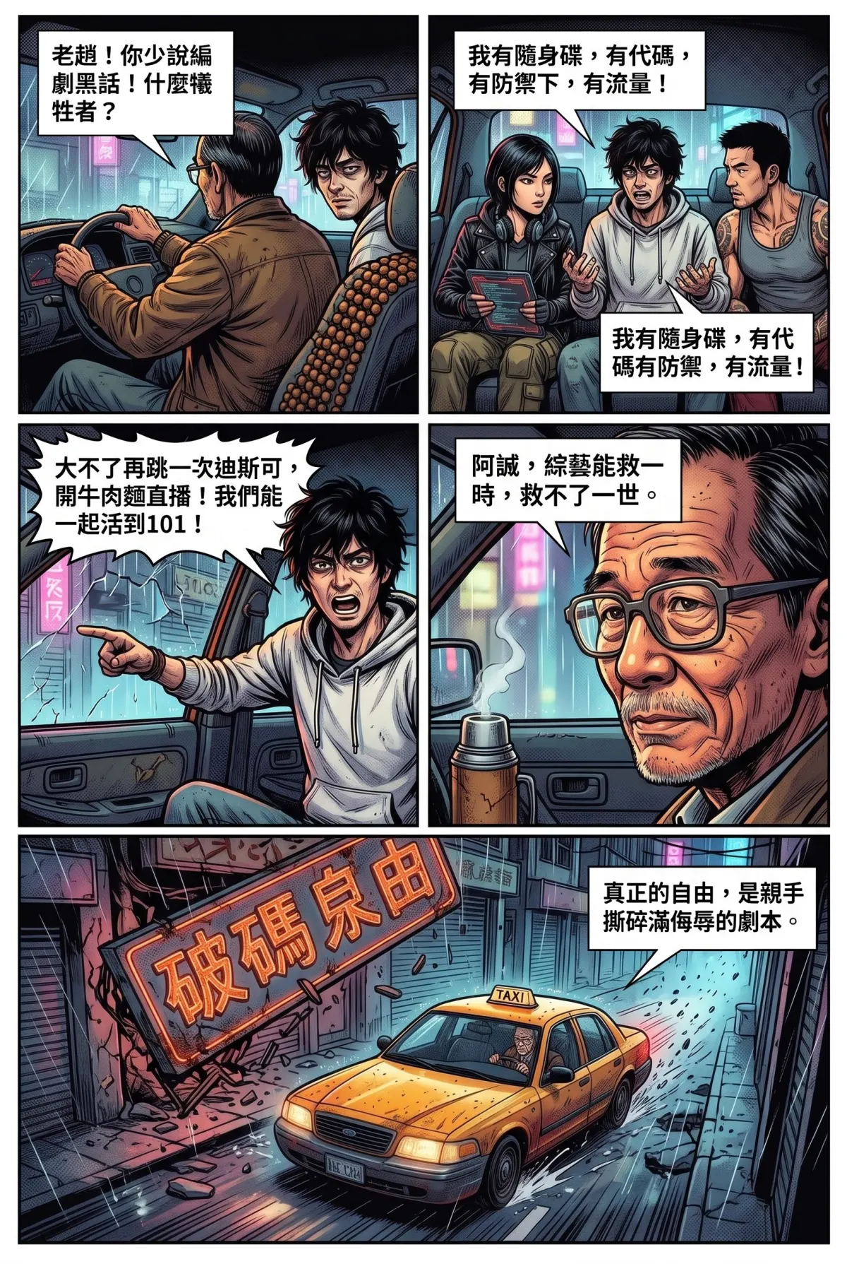 您的主角已離線：別再投那個選項了！ 第 5 集　您的主角已離線：別再投那個選項了！ - 第5章：雨夜中的謝幕！老司機的最後一程 第 9 頁