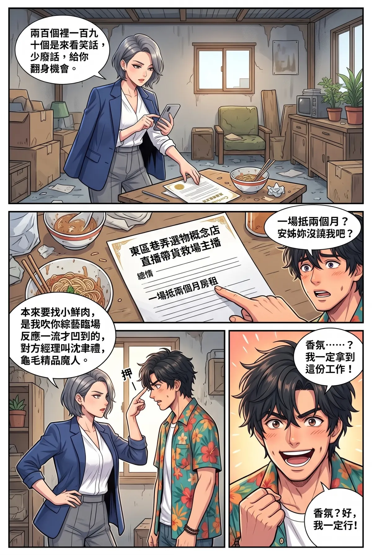《頂流過氣後，我靠互嗆帶貨爆紅了》 第 1 集　《頂流過氣後，我靠互嗆帶貨爆紅了》 - 過氣C位的租金求生戰 第 6 頁