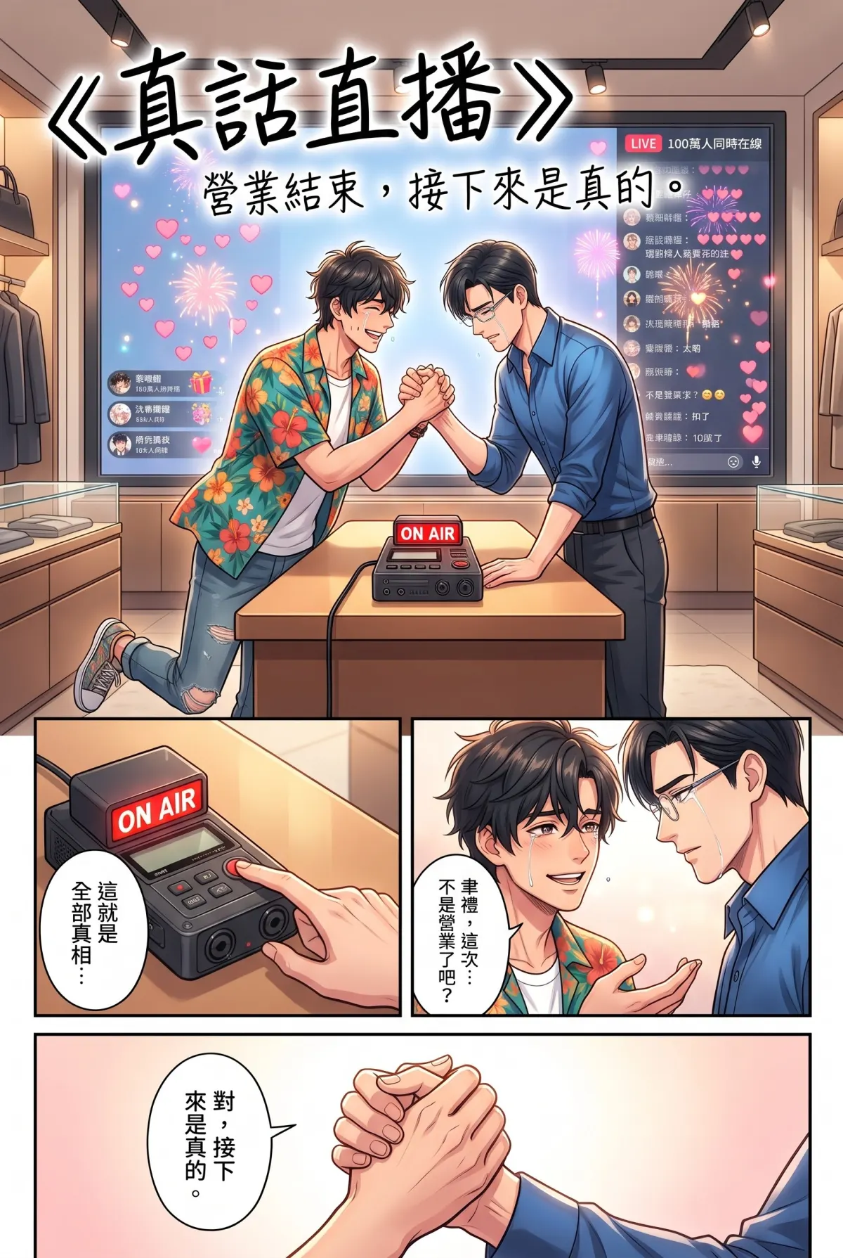 《頂流過氣後，我靠互嗆帶貨爆紅了》 第 14 集　《頂流過氣後，我靠互嗆帶貨爆紅了》 - 不按腳本的告白直播 第 1 頁