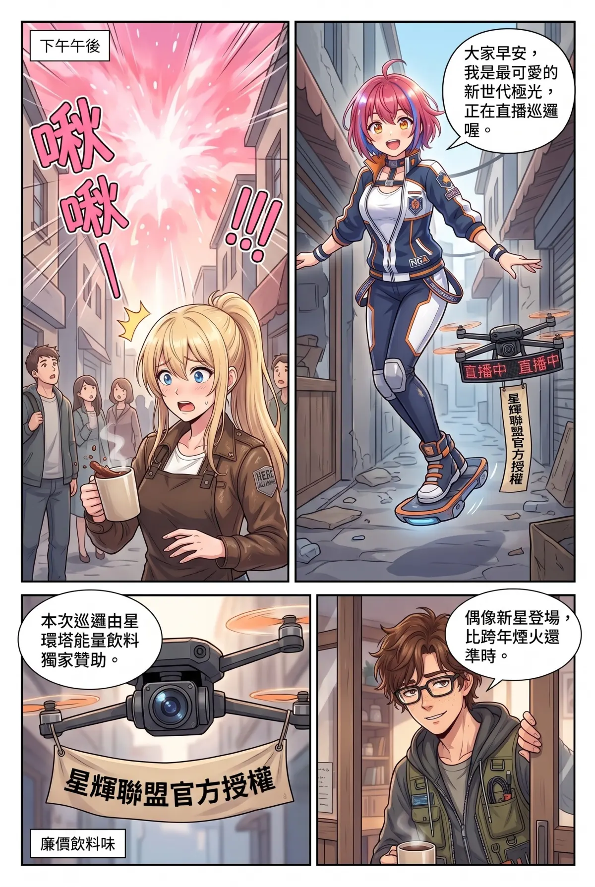 失能的極光隊長，今天也在後巷咖啡廳裝路人 第 4 集　失能的極光隊長，今天也在後巷咖啡廳裝路人 - 失控的自動販賣機 第 7 頁