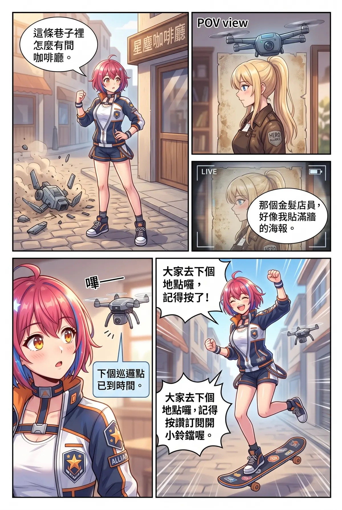 失能的極光隊長，今天也在後巷咖啡廳裝路人 第 4 集　失能的極光隊長，今天也在後巷咖啡廳裝路人 - 失控的自動販賣機 第 12 頁