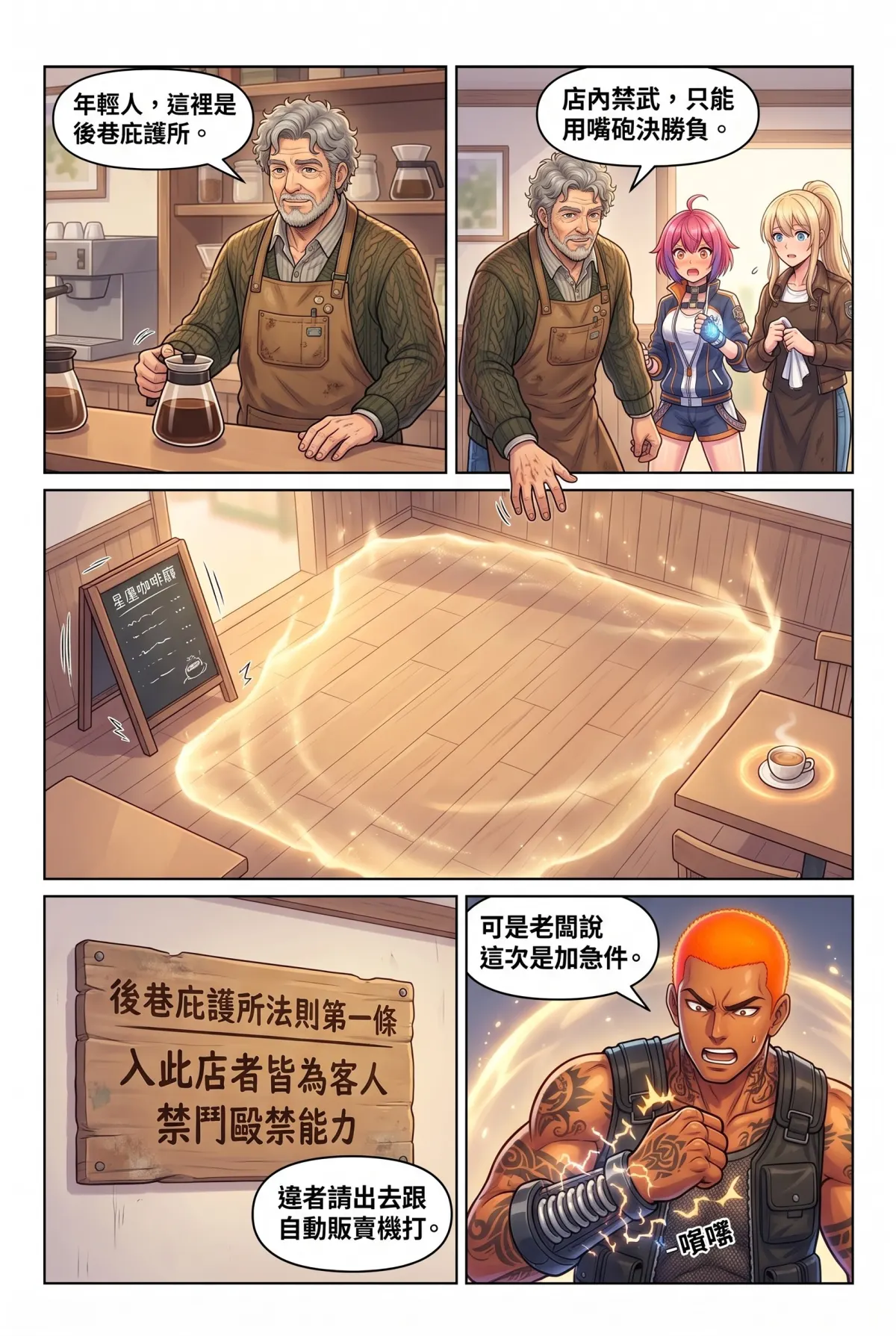 失能的極光隊長，今天也在後巷咖啡廳裝路人 第 11 集　失能的極光隊長，今天也在後巷咖啡廳裝路人 - 催債打手的拜訪 第 10 頁