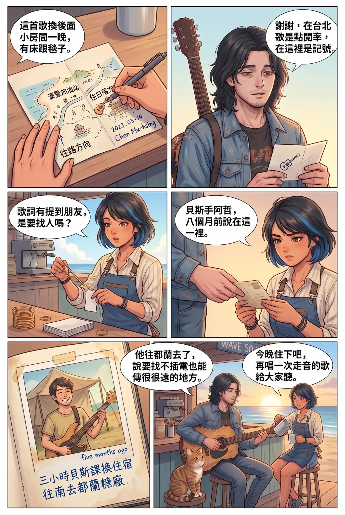 《太平洋公路：破吉他與信號槍的午後》 第 2 集　《太平洋公路：破吉他與信號槍的午後》 - 第二章：舊加油站的咖啡香 第 19 頁
