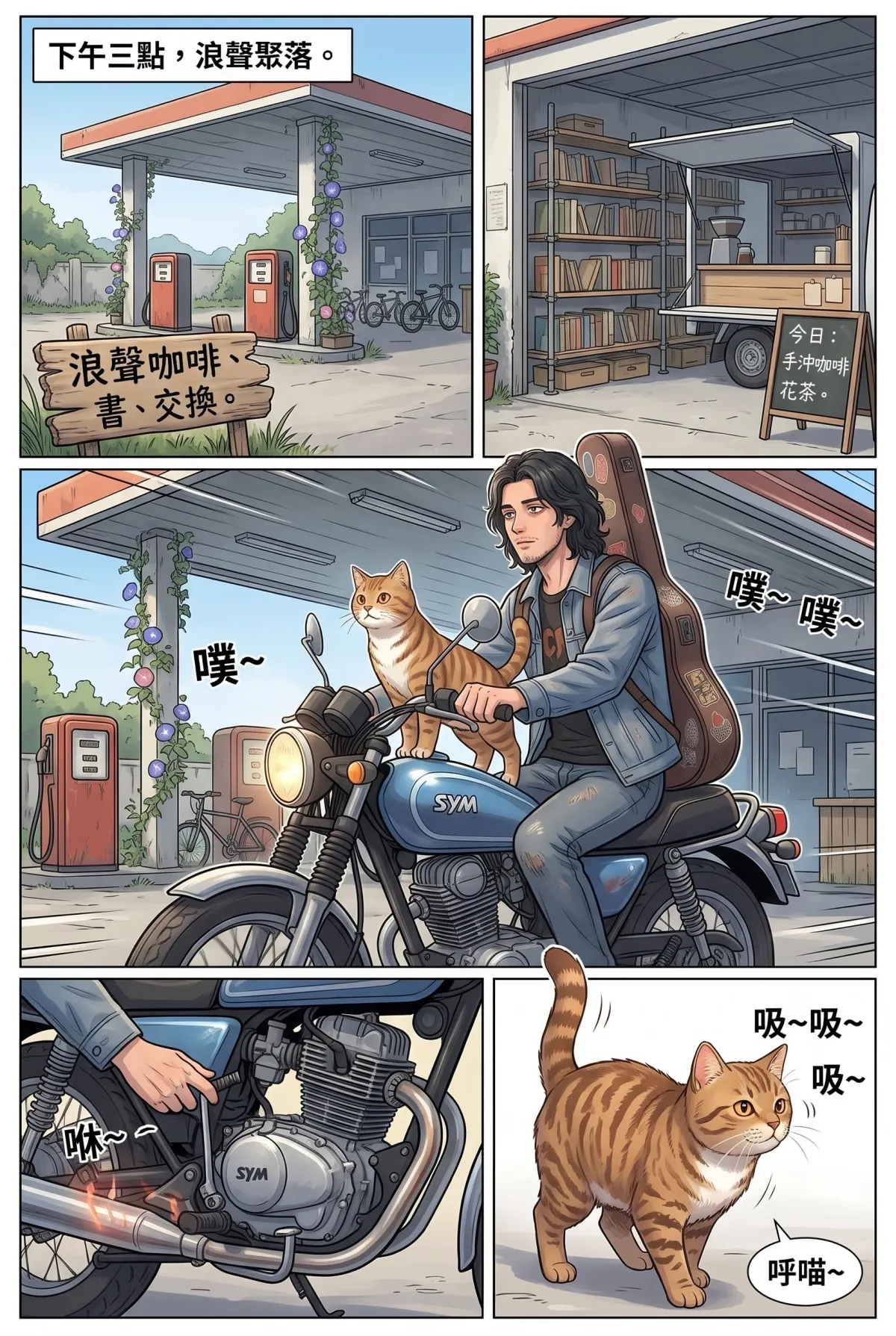 《太平洋公路：破吉他與信號槍的午後》 第 2 集　《太平洋公路：破吉他與信號槍的午後》 - 第二章：舊加油站的咖啡香 第 9 頁
