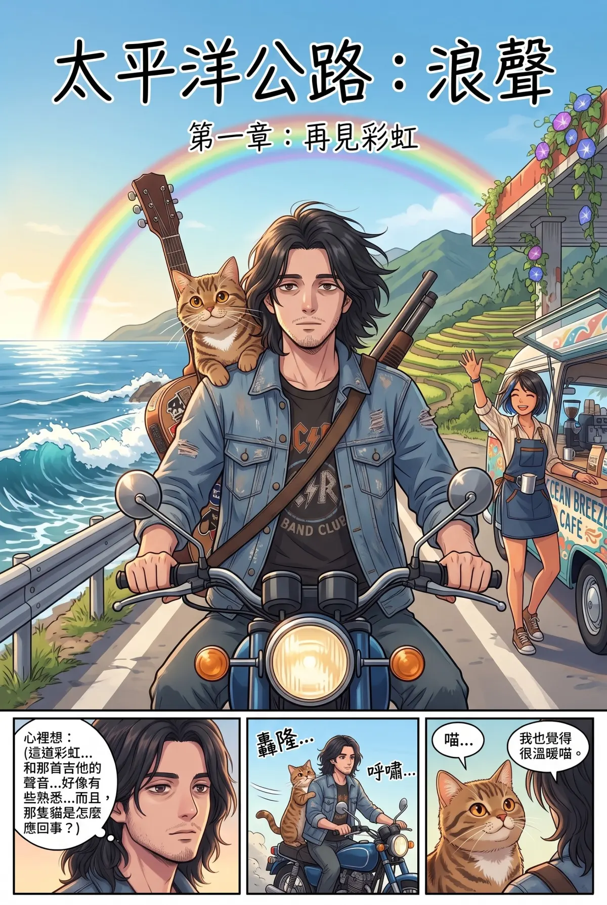 《太平洋公路：破吉他與信號槍的午後》 第 2 集　《太平洋公路：破吉他與信號槍的午後》 - 第二章：舊加油站的咖啡香 第 1 頁