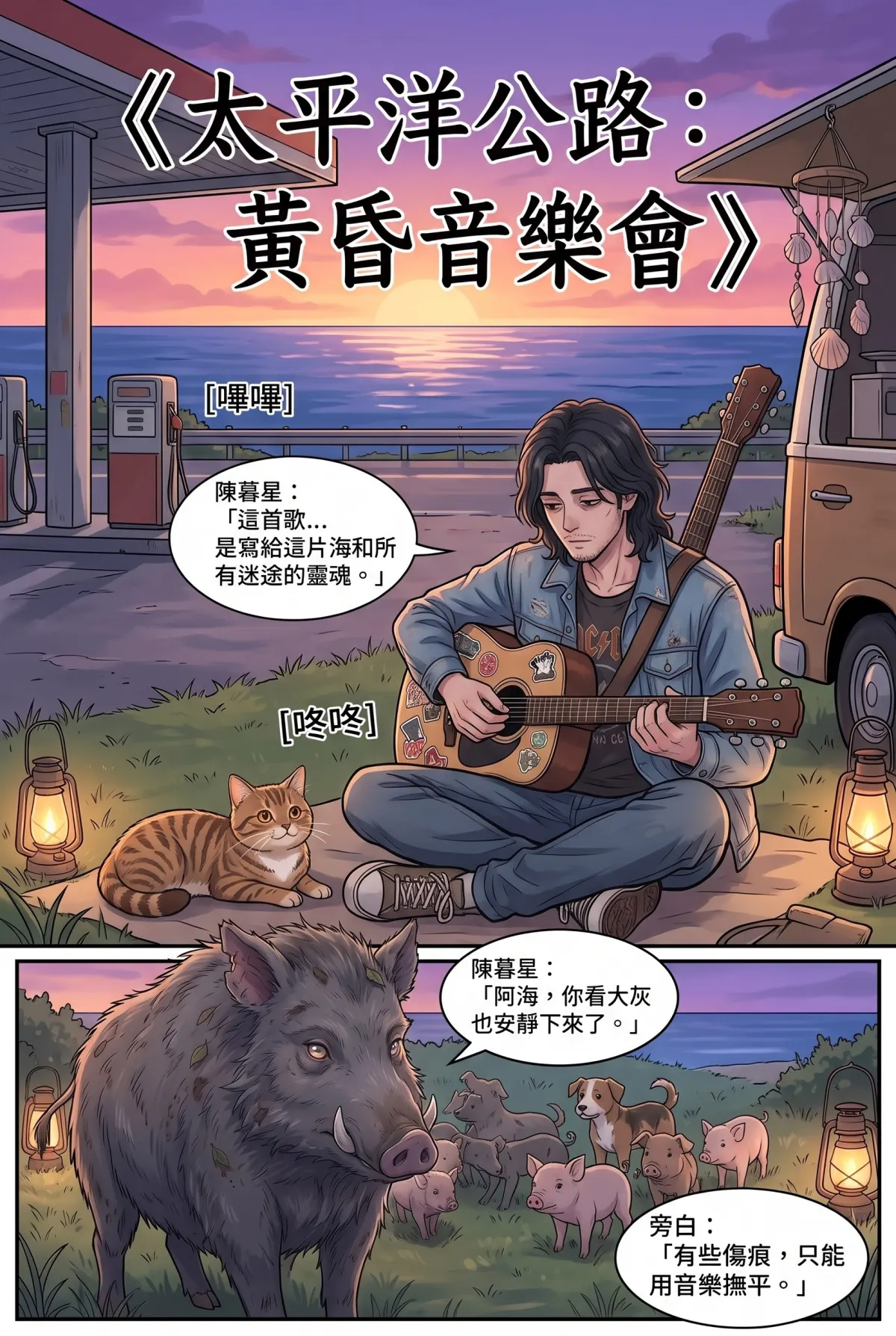 《太平洋公路：破吉他與信號槍的午後》 第 3 集　《太平洋公路：破吉他與信號槍的午後》 - 第三章：黃昏時分牠們來了 第 1 頁