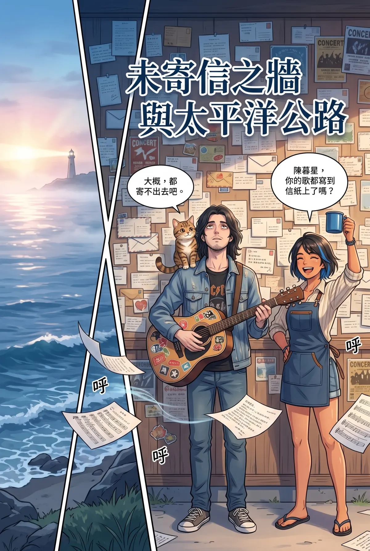 《太平洋公路：破吉他與信號槍的午後》 第 4 集　《太平洋公路：破吉他與信號槍的午後》 - 第四章：廢棄小學的未寄信 第 1 頁