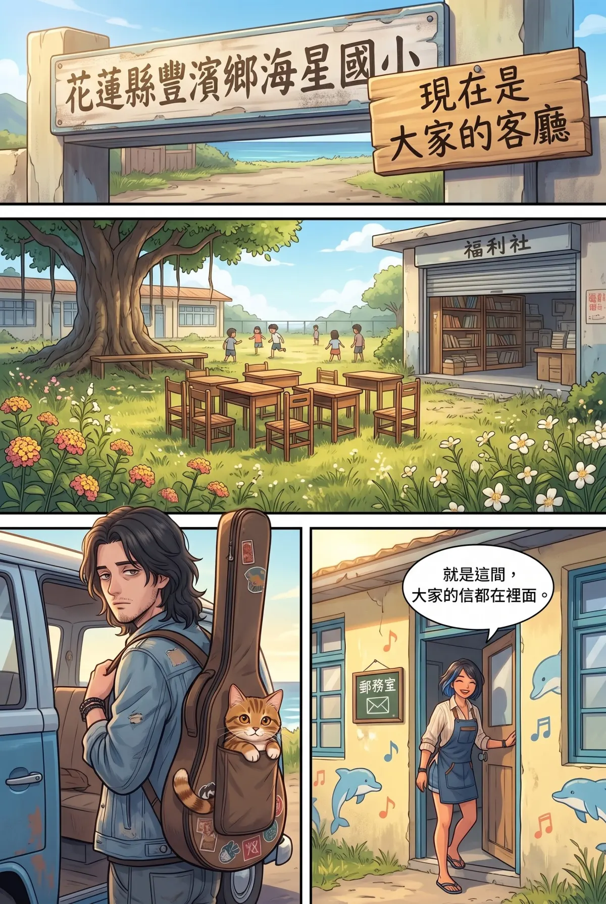 《太平洋公路：破吉他與信號槍的午後》 第 4 集　《太平洋公路：破吉他與信號槍的午後》 - 第四章：廢棄小學的未寄信 第 6 頁