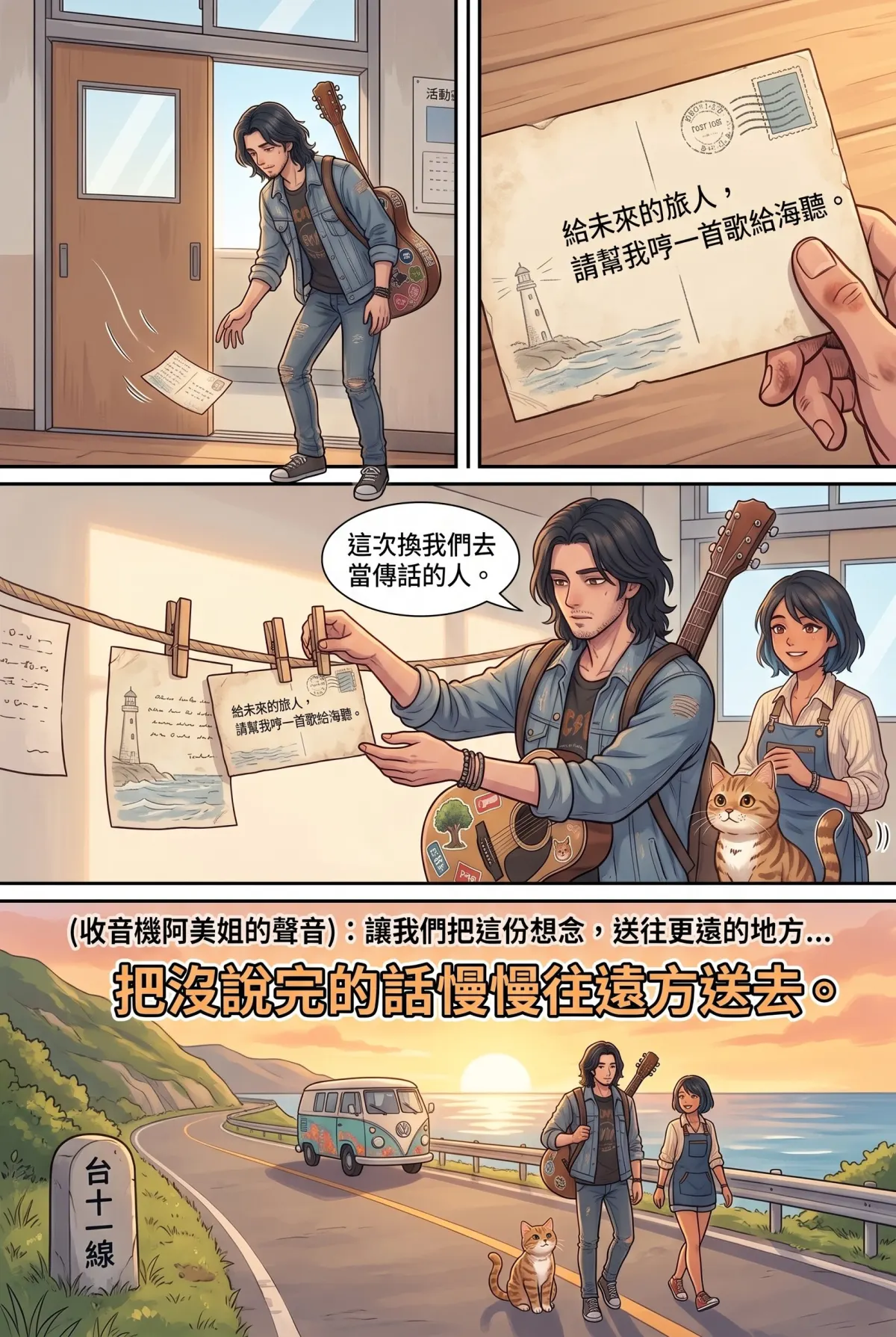 《太平洋公路：破吉他與信號槍的午後》 第 4 集　《太平洋公路：破吉他與信號槍的午後》 - 第四章：廢棄小學的未寄信 第 17 頁