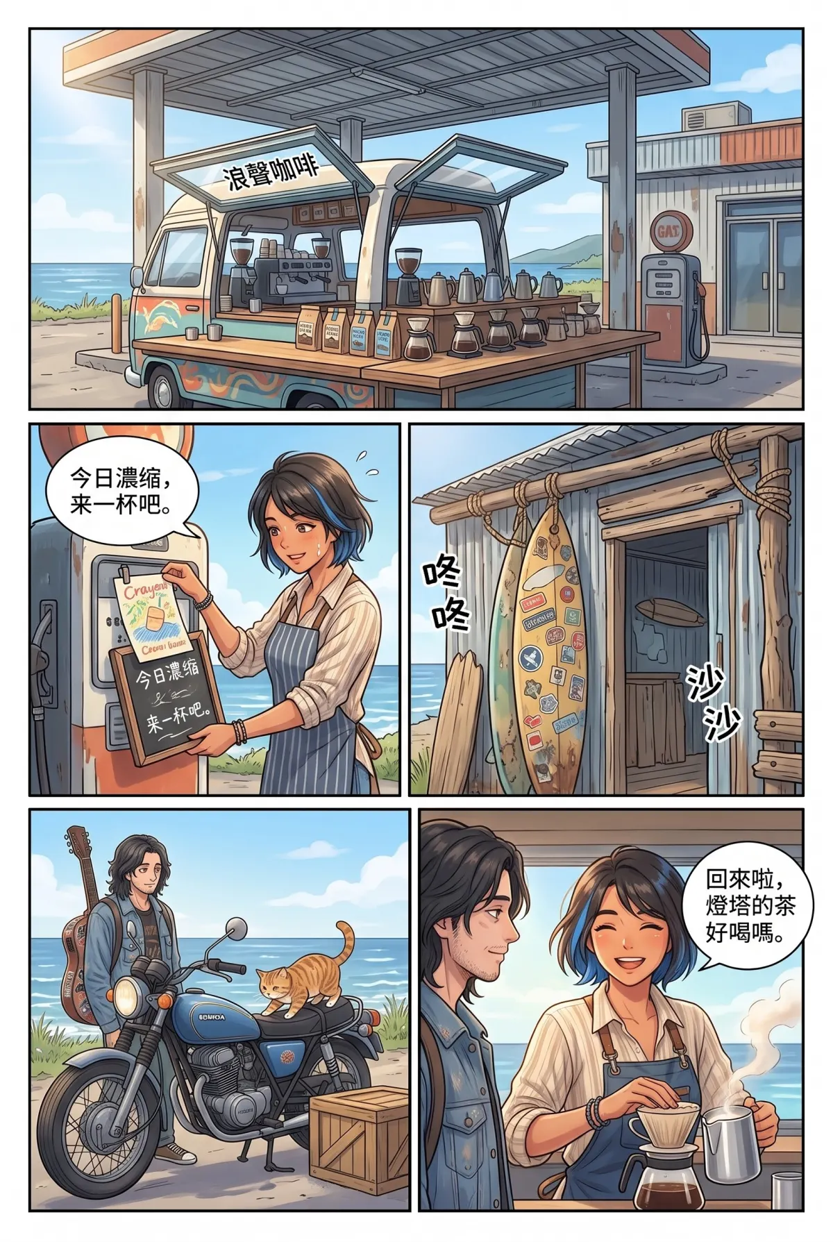 《太平洋公路：破吉他與信號槍的午後》 第 6 集　《太平洋公路：破吉他與信號槍的午後》 - 第六章：不敢追浪的少年 第 6 頁