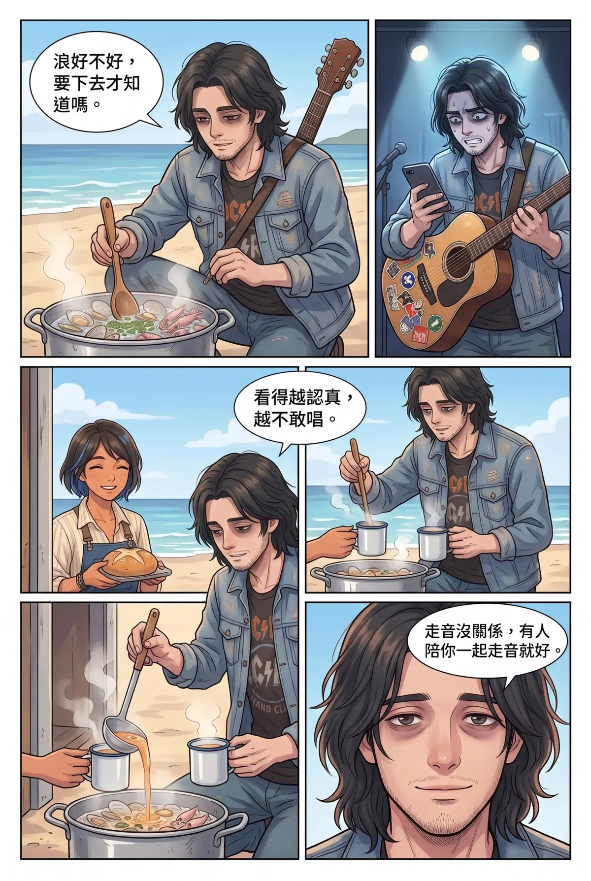 《太平洋公路：破吉他與信號槍的午後》 第 6 集　《太平洋公路：破吉他與信號槍的午後》 - 第六章：不敢追浪的少年 第 10 頁