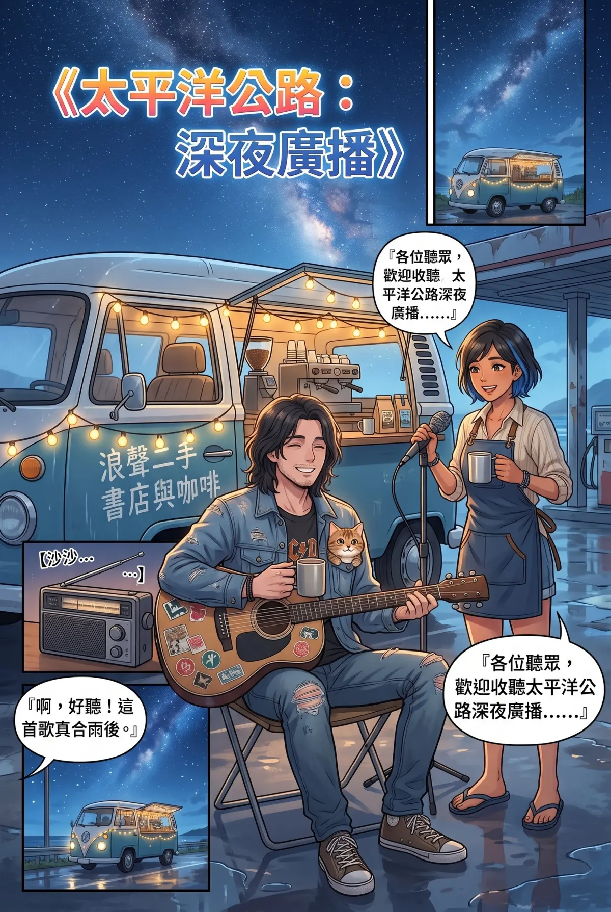 《太平洋公路：破吉他與信號槍的午後》 第 10 集　《太平洋公路：破吉他與信號槍的午後》 - 第十章：行動咖啡車的深夜廣播 第 1 頁
