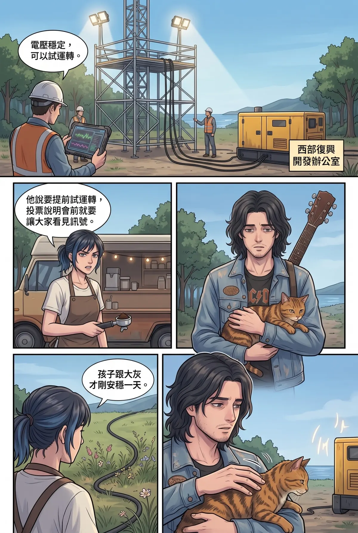 《太平洋公路：破吉他與信號槍的午後》 第 11 集　《太平洋公路：破吉他與信號槍的午後》 - 第十一章：基地台的燈與怒吼 第 3 頁