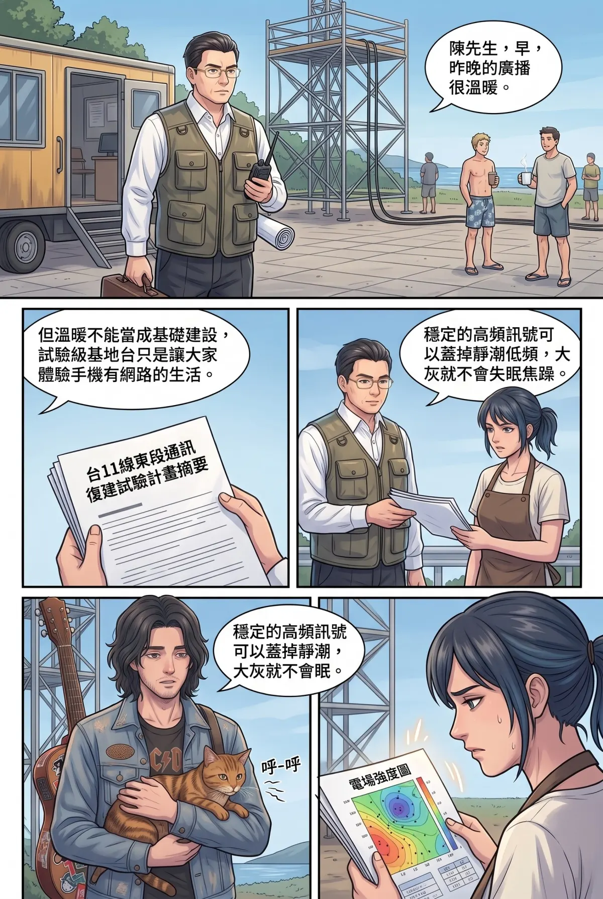 《太平洋公路：破吉他與信號槍的午後》 第 11 集　《太平洋公路：破吉他與信號槍的午後》 - 第十一章：基地台的燈與怒吼 第 4 頁
