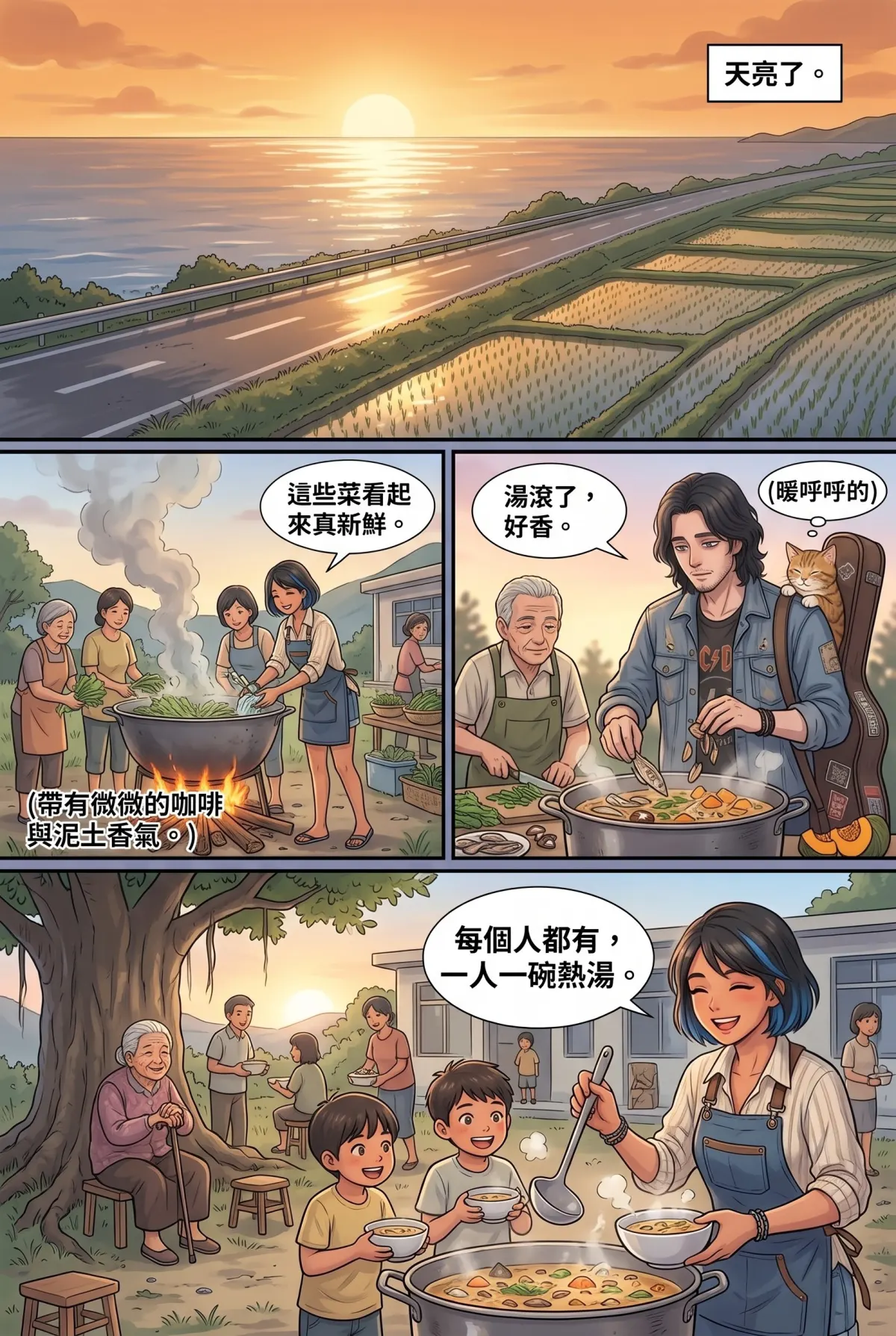 《太平洋公路：破吉他與信號槍的午後》 第 14 集　《太平洋公路：破吉他與信號槍的午後》 - 第十四章：熱湯與和解 第 15 頁