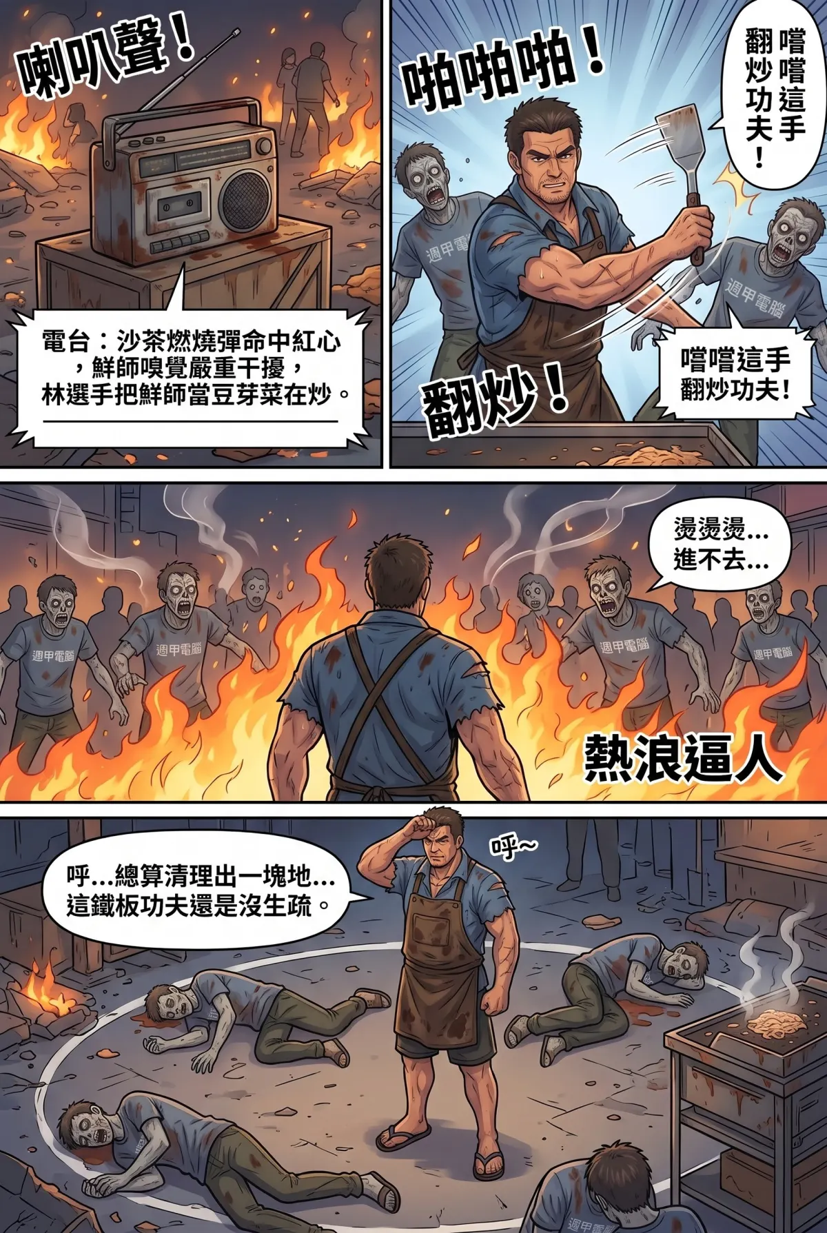 末日鐵板燒：老闆，喪屍要加辣嗎？ 第 1 集　末日鐵板燒：老闆，喪屍要加辣嗎？ - 第一章：最後一攤還在煎 第 14 頁