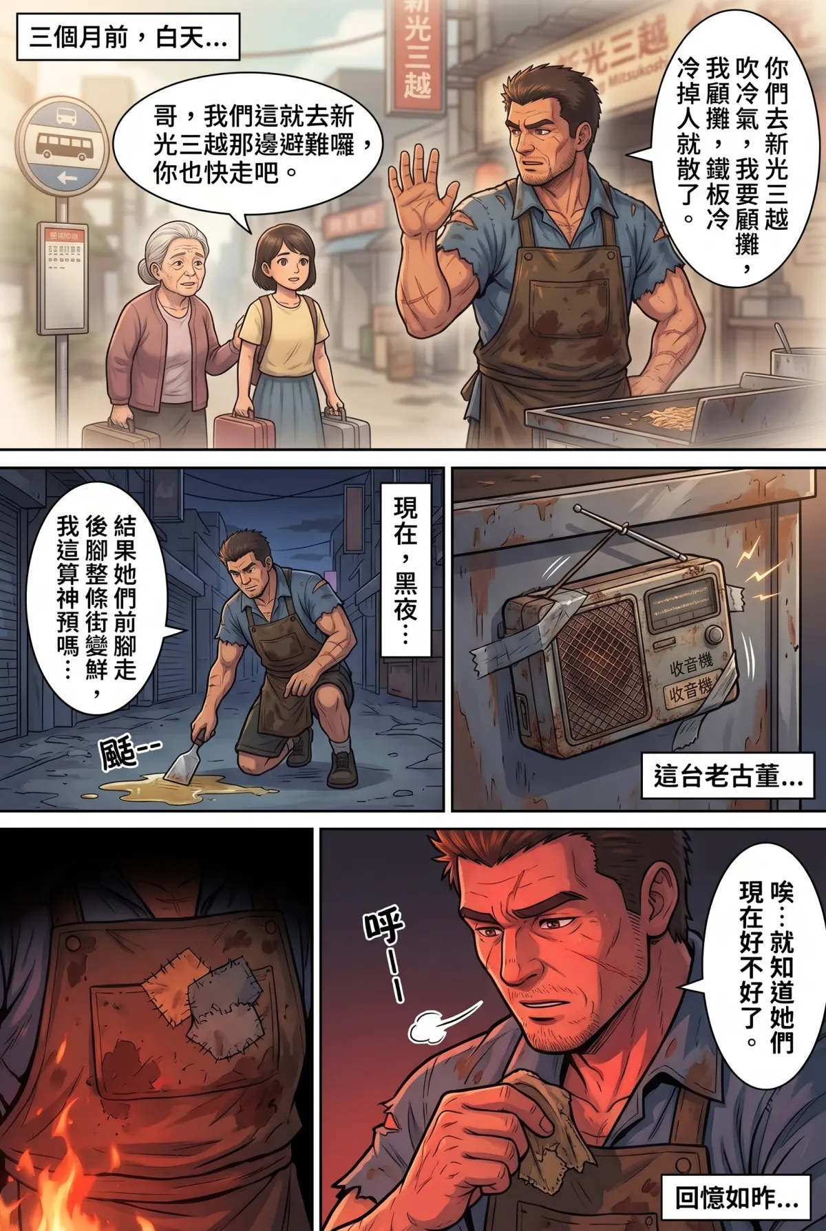 末日鐵板燒：老闆，喪屍要加辣嗎？ 第 1 集　末日鐵板燒：老闆，喪屍要加辣嗎？ - 第一章：最後一攤還在煎 第 6 頁