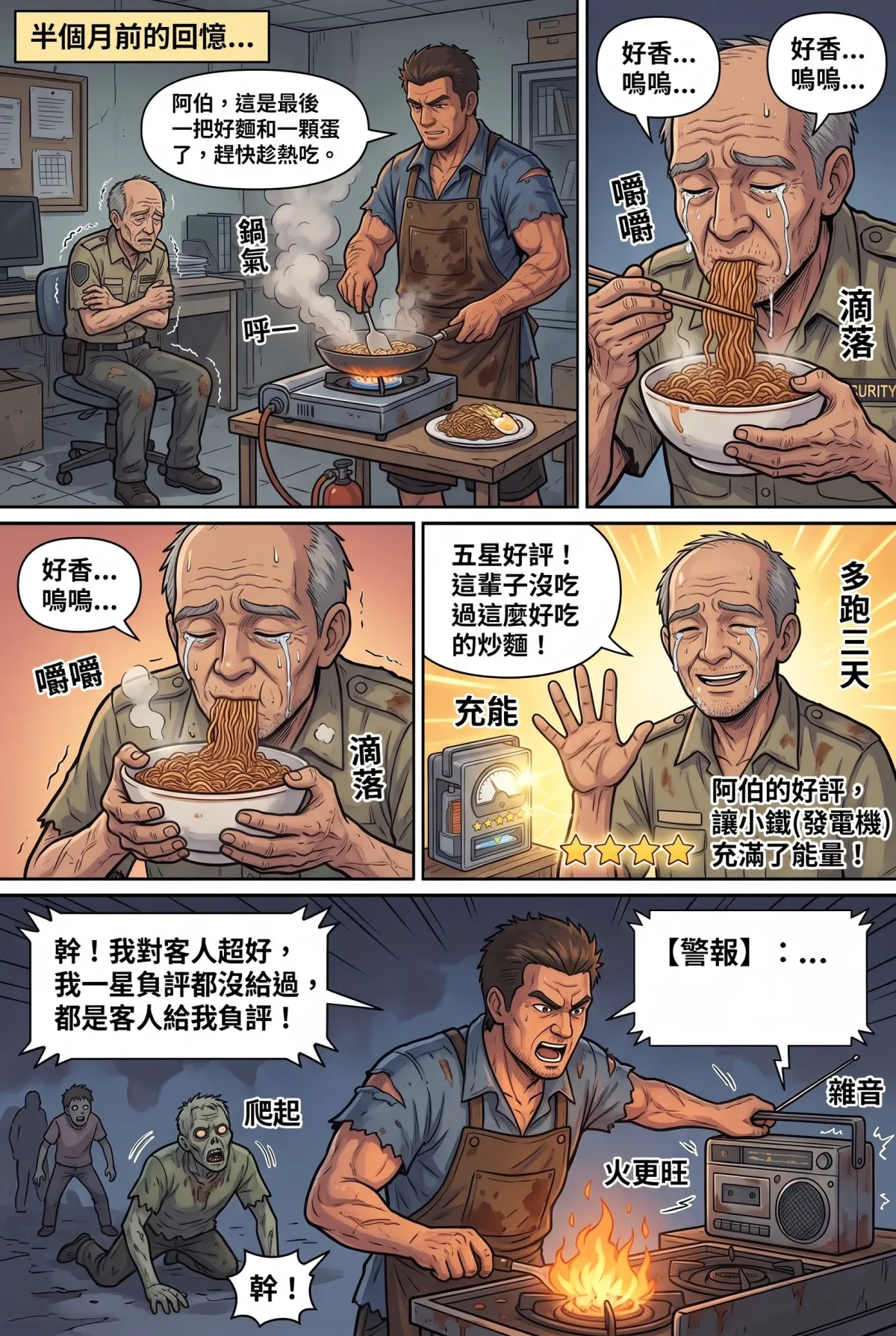 末日鐵板燒：老闆，喪屍要加辣嗎？ 第 1 集　末日鐵板燒：老闆，喪屍要加辣嗎？ - 第一章：最後一攤還在煎 第 16 頁