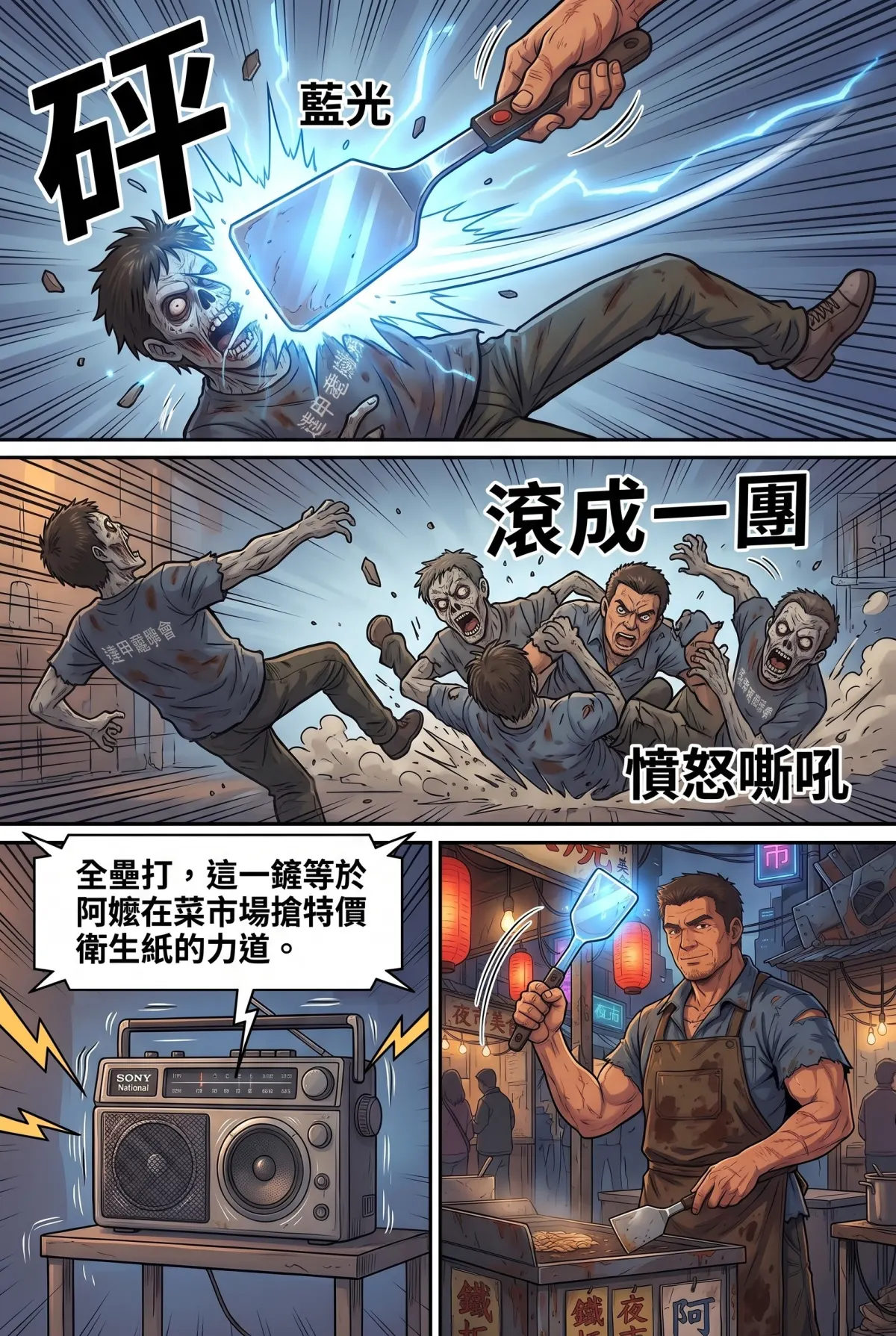 末日鐵板燒：老闆，喪屍要加辣嗎？ 第 1 集　末日鐵板燒：老闆，喪屍要加辣嗎？ - 第一章：最後一攤還在煎 第 12 頁
