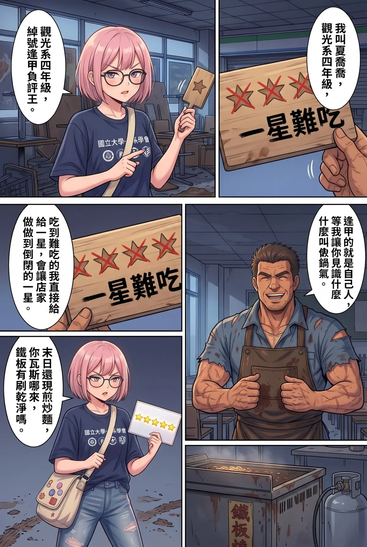 末日鐵板燒：老闆，喪屍要加辣嗎？ 第 2 集　末日鐵板燒：老闆，喪屍要加辣嗎？ - 第二章：奧客女大生的五星考驗 第 8 頁