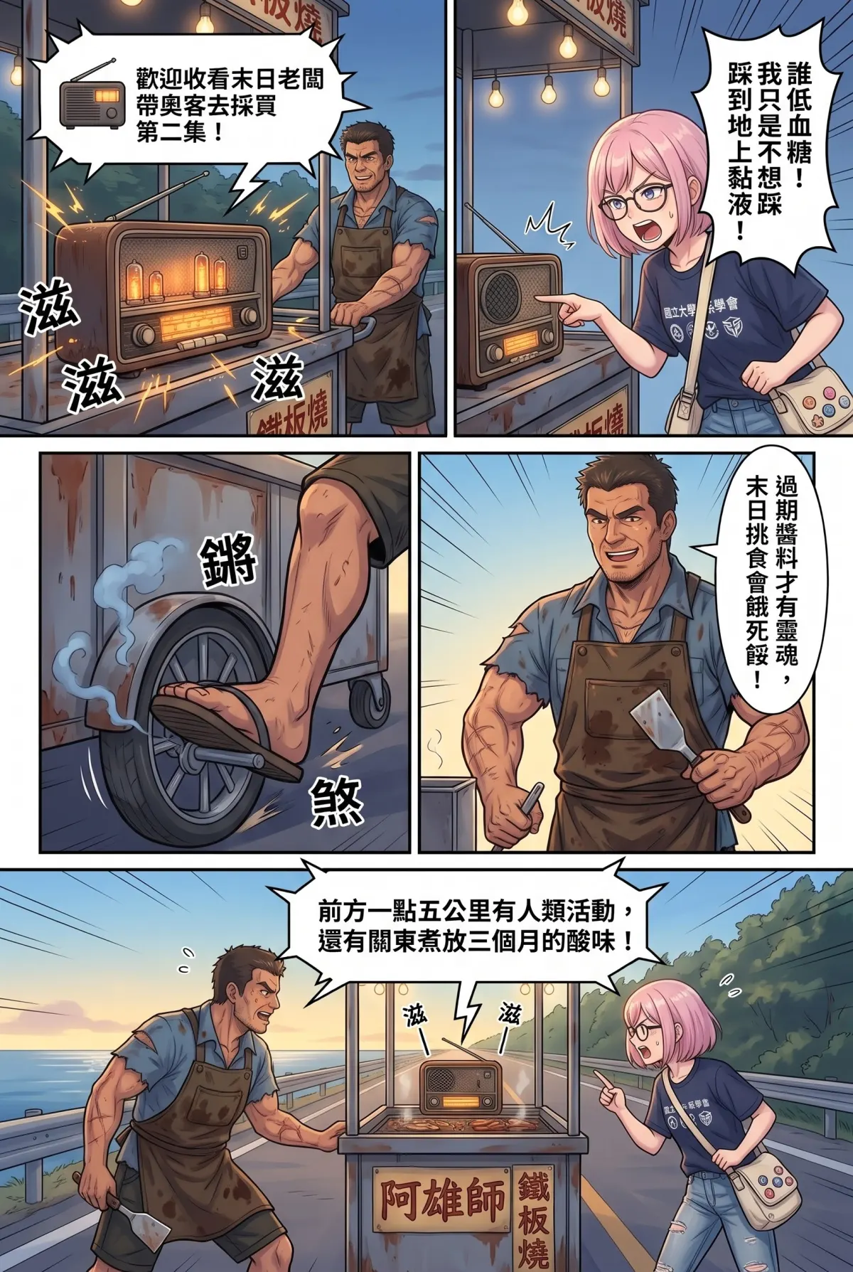 末日鐵板燒：老闆，喪屍要加辣嗎？ 第 3 集　末日鐵板燒：老闆，喪屍要加辣嗎？ - 第三章：過氣部落客的美食雷達 第 4 頁