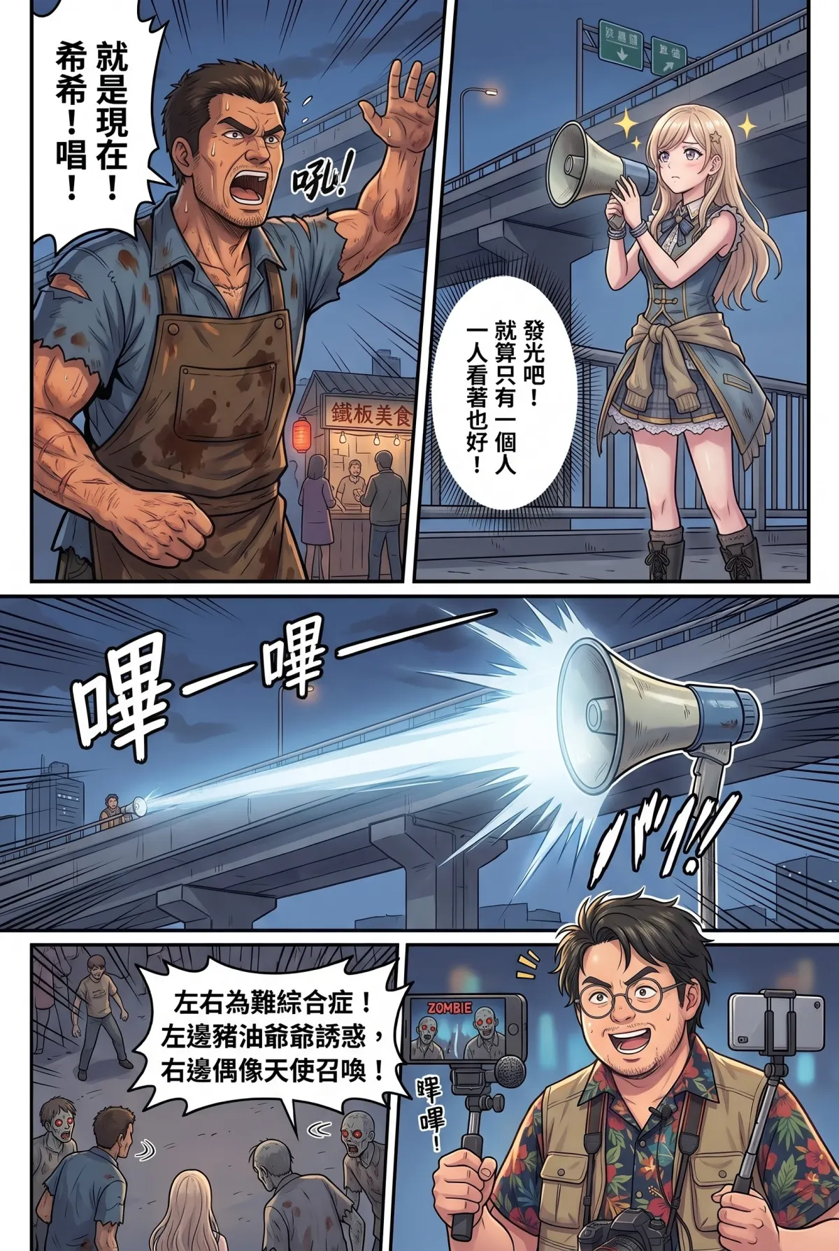 末日鐵板燒：老闆，喪屍要加辣嗎？ 第 4 集　末日鐵板燒：老闆，喪屍要加辣嗎？ - 第四章：偶像的螢光棒求救信號 第 11 頁
