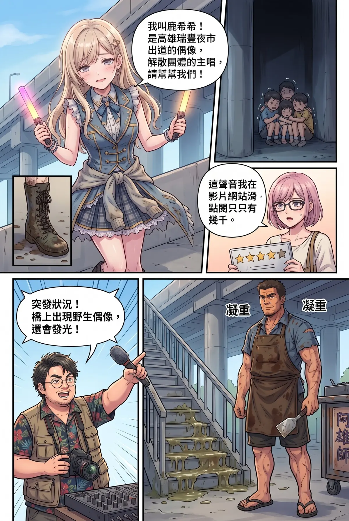末日鐵板燒：老闆，喪屍要加辣嗎？ 第 4 集　末日鐵板燒：老闆，喪屍要加辣嗎？ - 第四章：偶像的螢光棒求救信號 第 7 頁