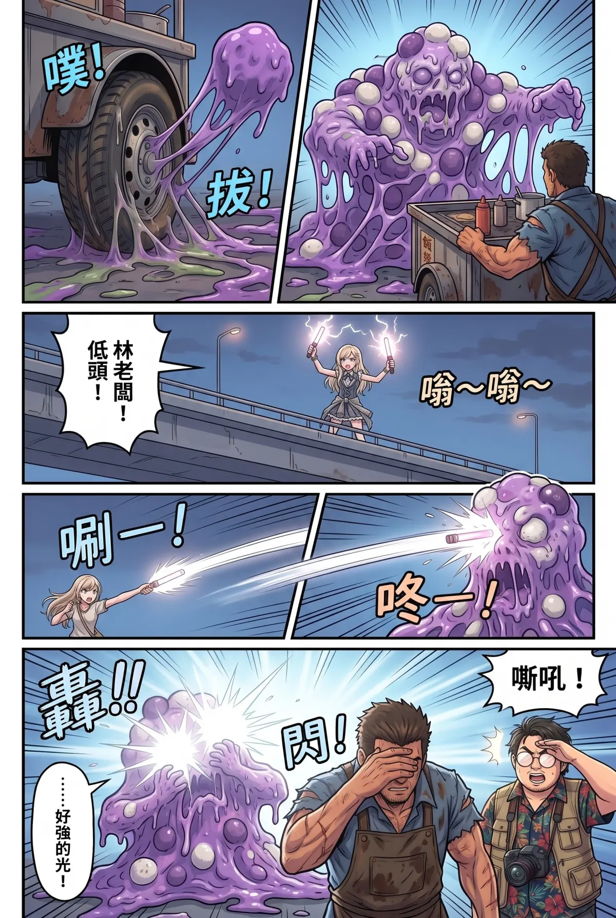 末日鐵板燒：老闆，喪屍要加辣嗎？ 第 4 集　末日鐵板燒：老闆，喪屍要加辣嗎？ - 第四章：偶像的螢光棒求救信號 第 13 頁