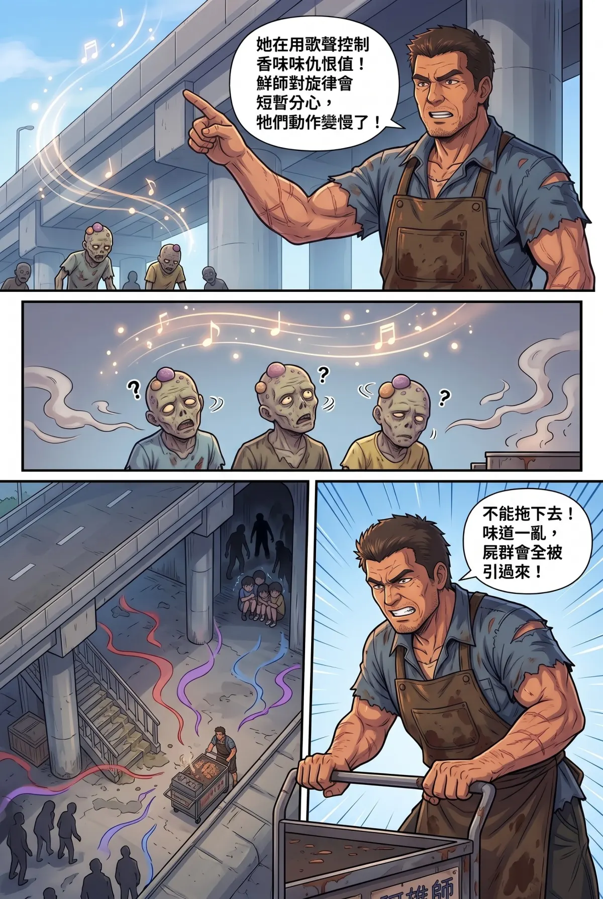 末日鐵板燒：老闆，喪屍要加辣嗎？ 第 4 集　末日鐵板燒：老闆，喪屍要加辣嗎？ - 第四章：偶像的螢光棒求救信號 第 8 頁