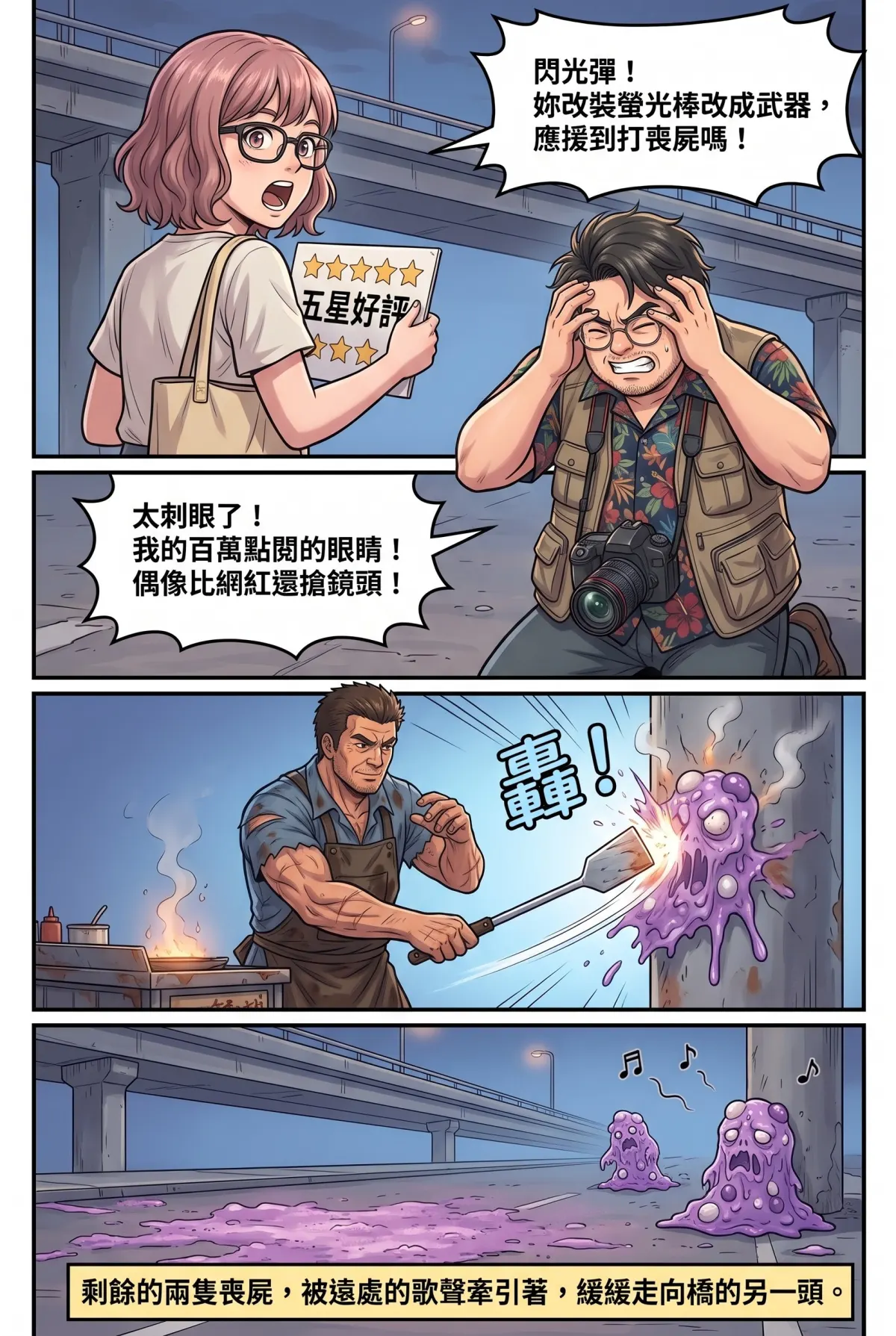 末日鐵板燒：老闆，喪屍要加辣嗎？ 第 4 集　末日鐵板燒：老闆，喪屍要加辣嗎？ - 第四章：偶像的螢光棒求救信號 第 14 頁