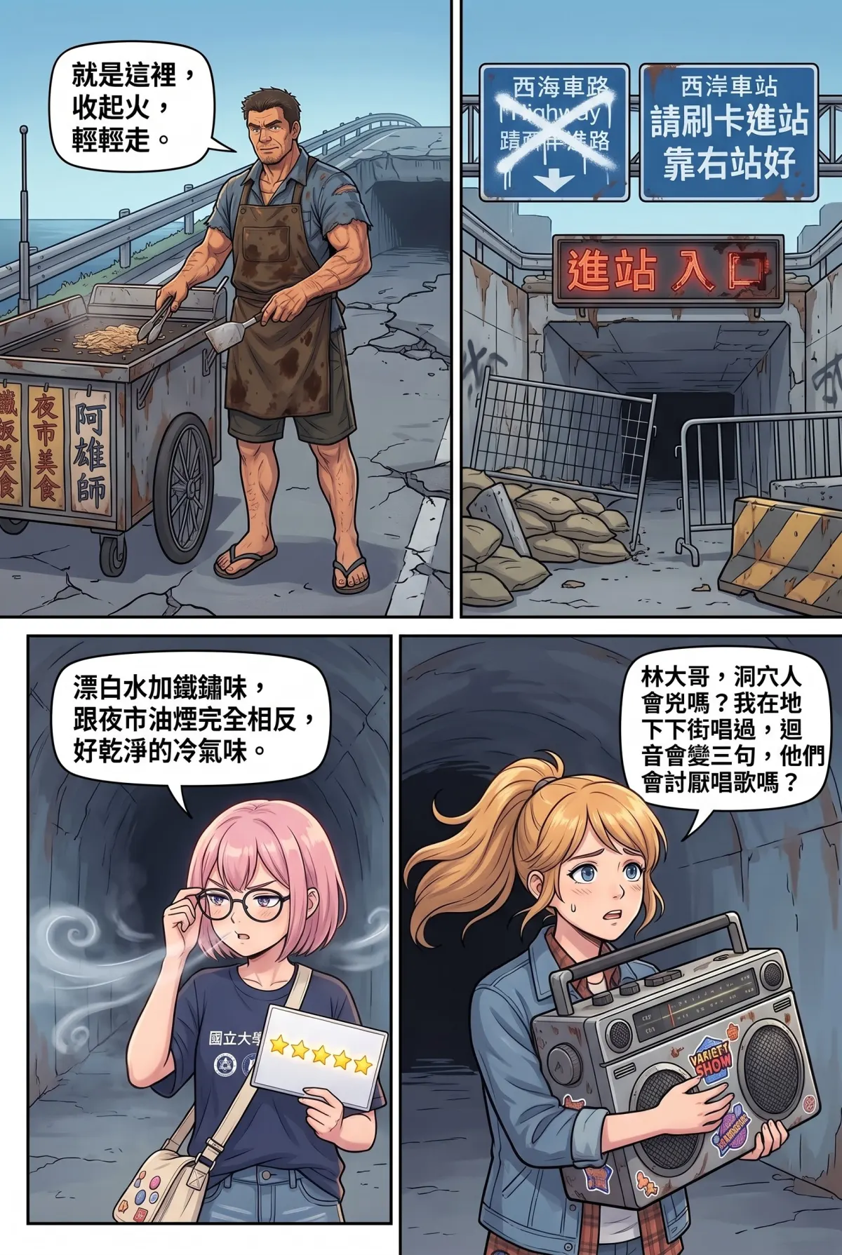 末日鐵板燒：老闆，喪屍要加辣嗎？ 第 5 集　末日鐵板燒：老闆，喪屍要加辣嗎？ - 第五章：捷運洞穴人的地下迷宮 第 4 頁
