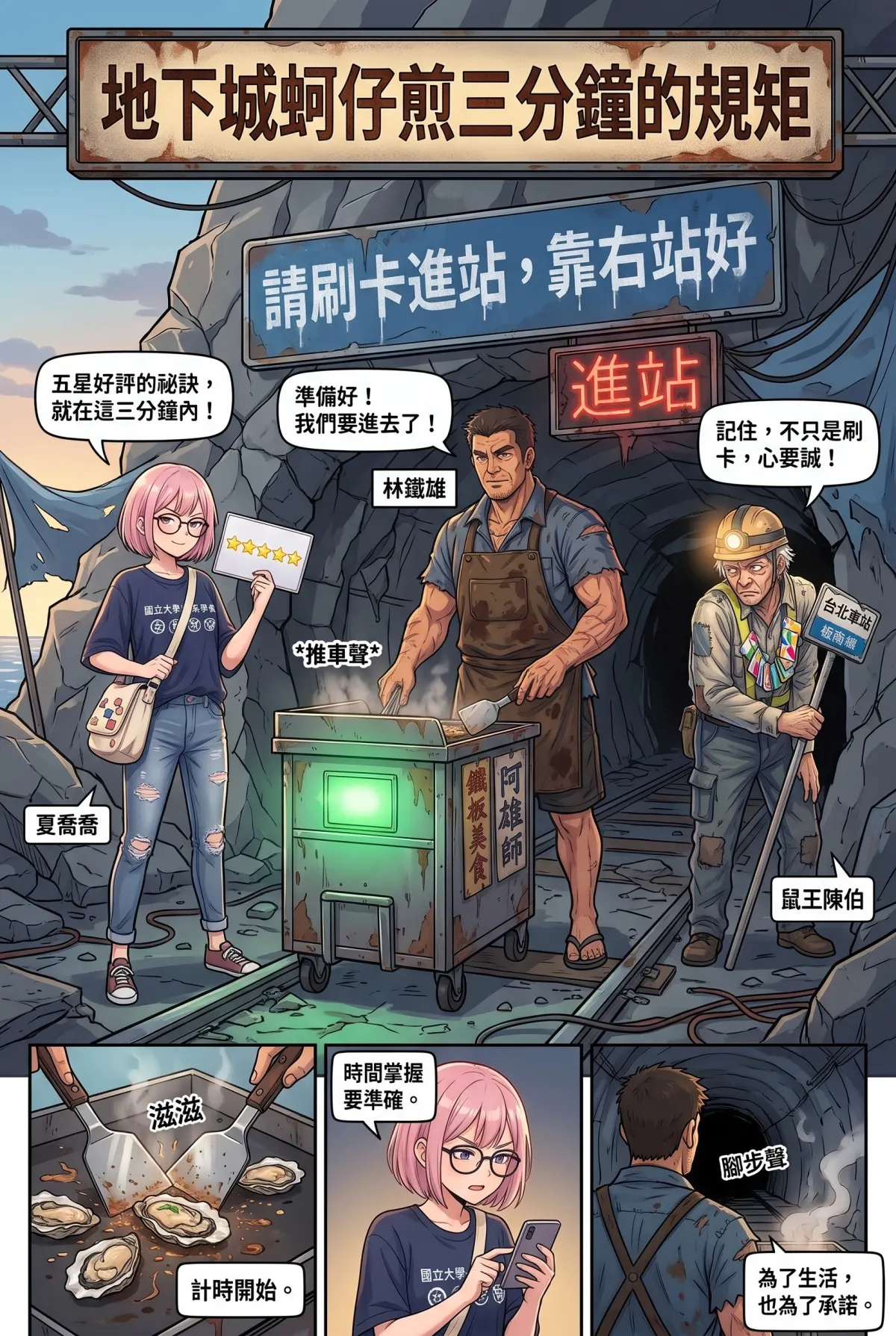 末日鐵板燒：老闆，喪屍要加辣嗎？ 第 5 集　末日鐵板燒：老闆，喪屍要加辣嗎？ - 第五章：捷運洞穴人的地下迷宮 第 1 頁
