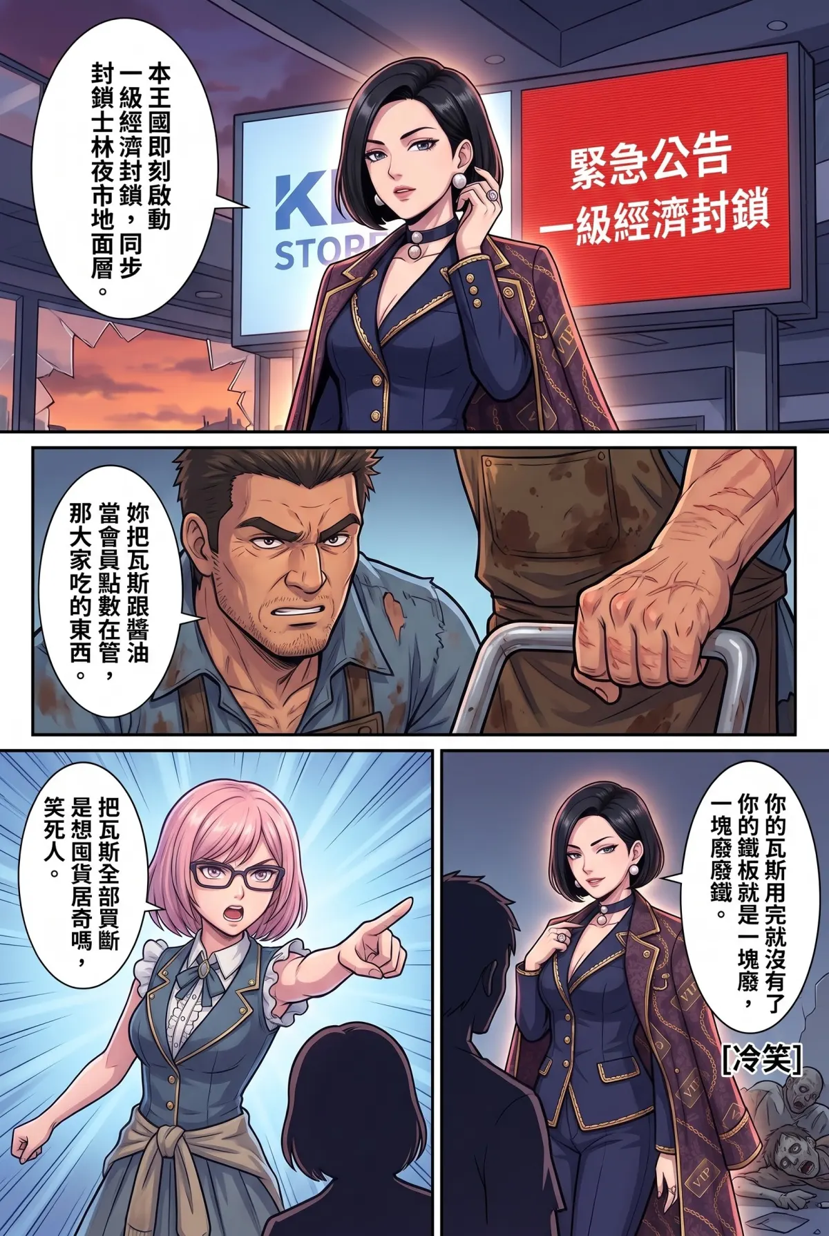 末日鐵板燒：老闆，喪屍要加辣嗎？ 第 7 集　末日鐵板燒：老闆，喪屍要加辣嗎？ - 第七章：大雞排喪屍與經濟封鎖 第 4 頁