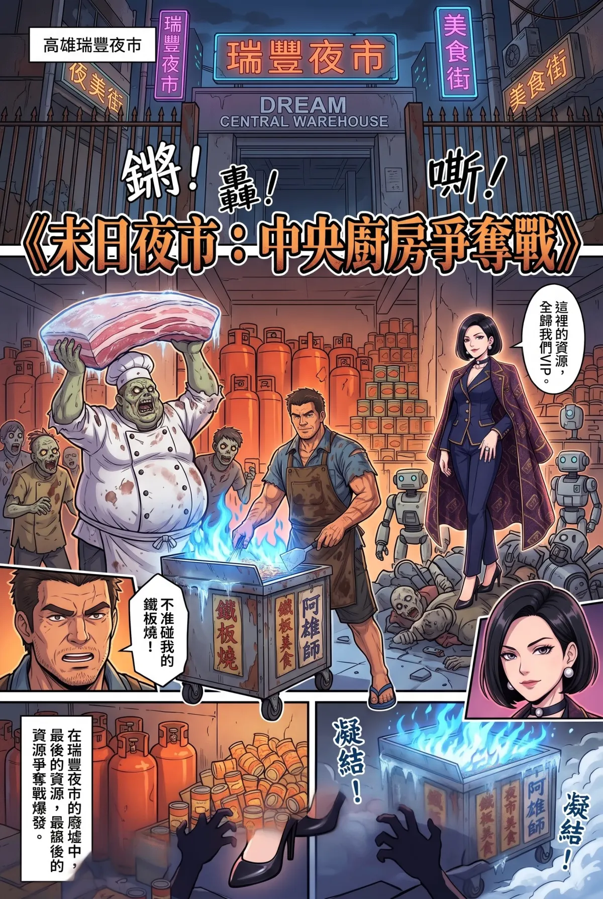 末日鐵板燒：老闆，喪屍要加辣嗎？ 第 9 集　末日鐵板燒：老闆，喪屍要加辣嗎？ - 第九章：中央廚房争夺戰 第 1 頁
