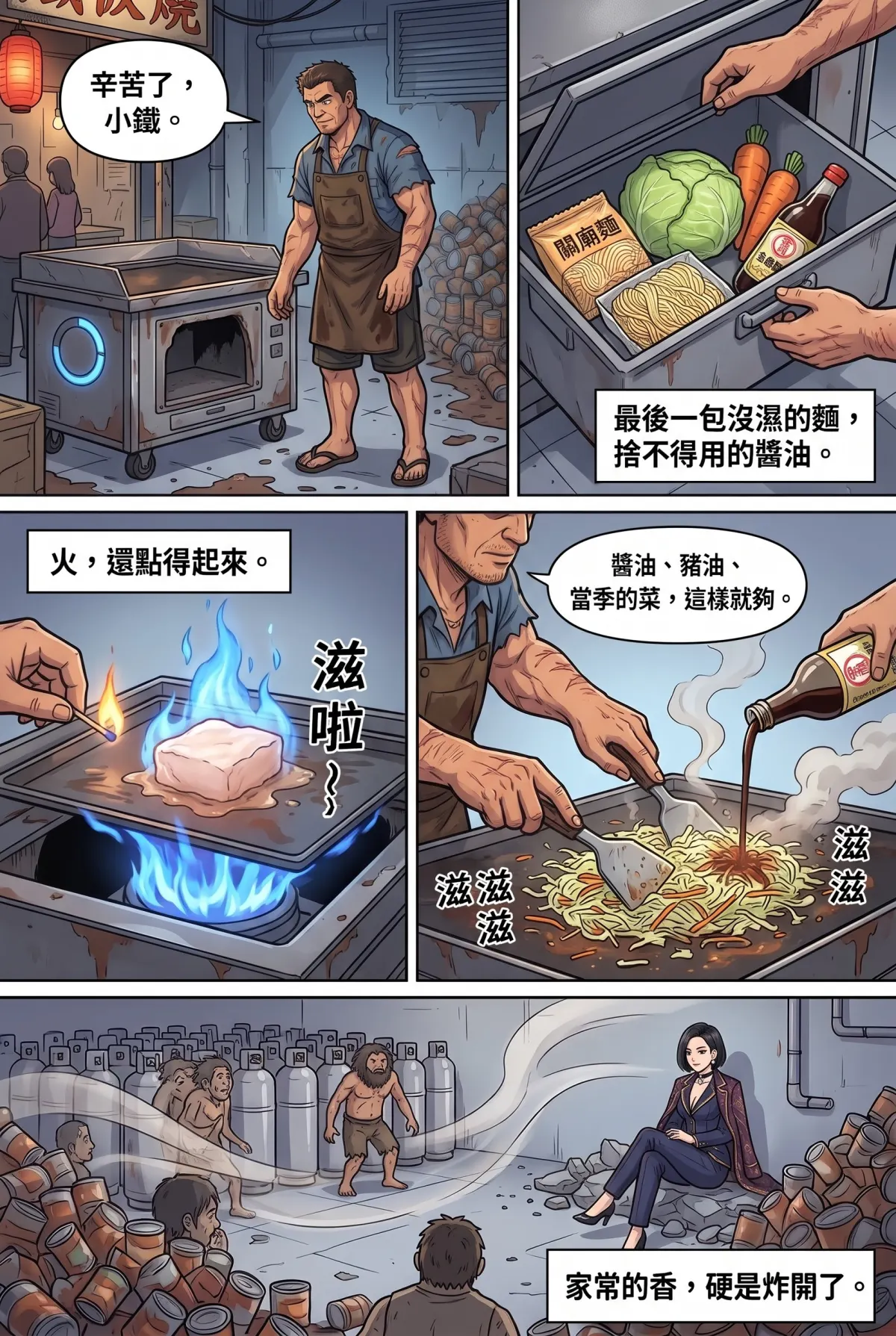 末日鐵板燒：老闆，喪屍要加辣嗎？ 第 10 集　末日鐵板燒：老闆，喪屍要加辣嗎？ - 第十章：鐵板還熱著，人就還活著 第 12 頁