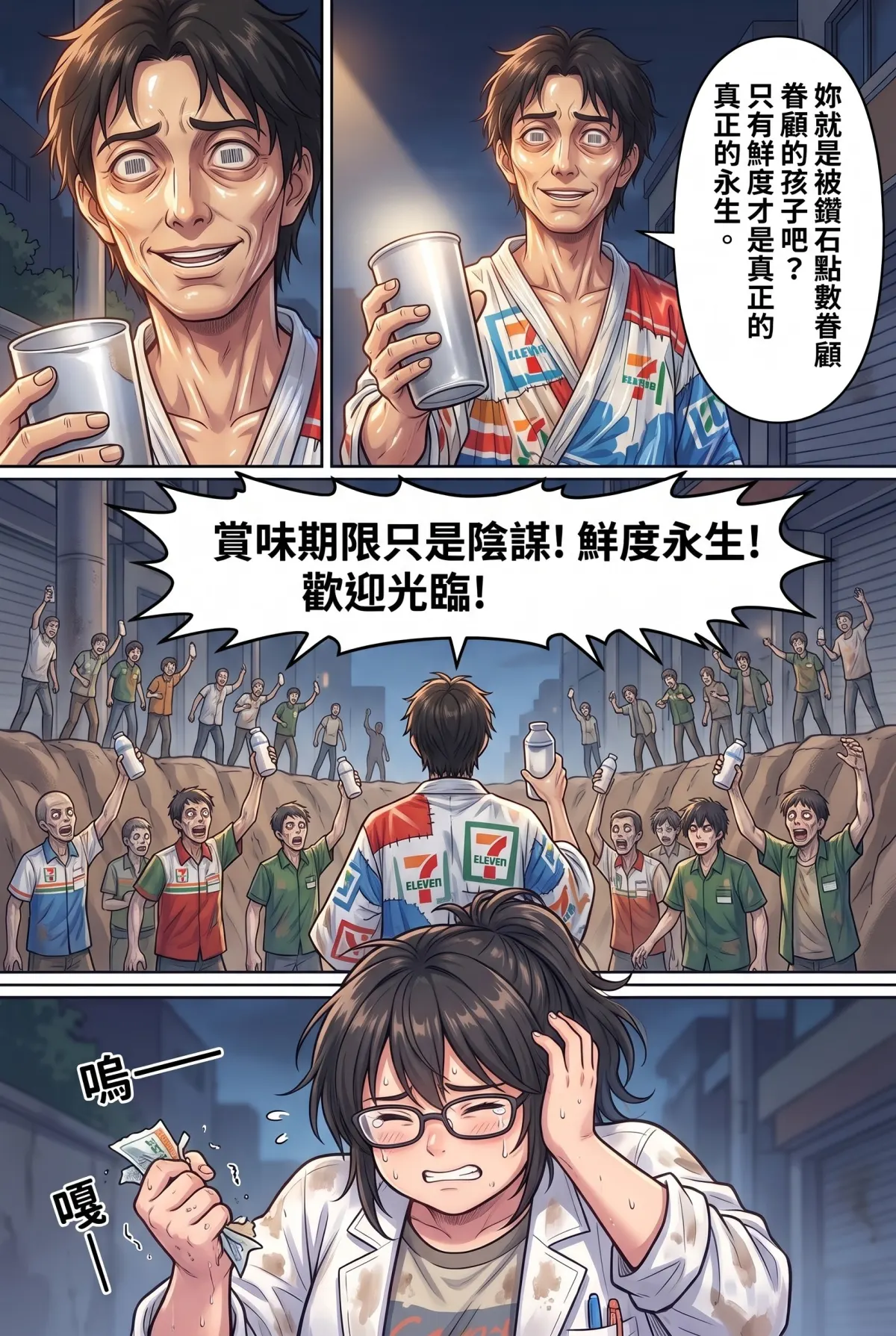 歡迎光臨末日堡壘：大夜班店員的過期食品求生指南 第 5 集　歡迎光臨末日堡壘：大夜班店員的過期食品求生指南 - 發酵布丁與鮮度教團 第 8 頁