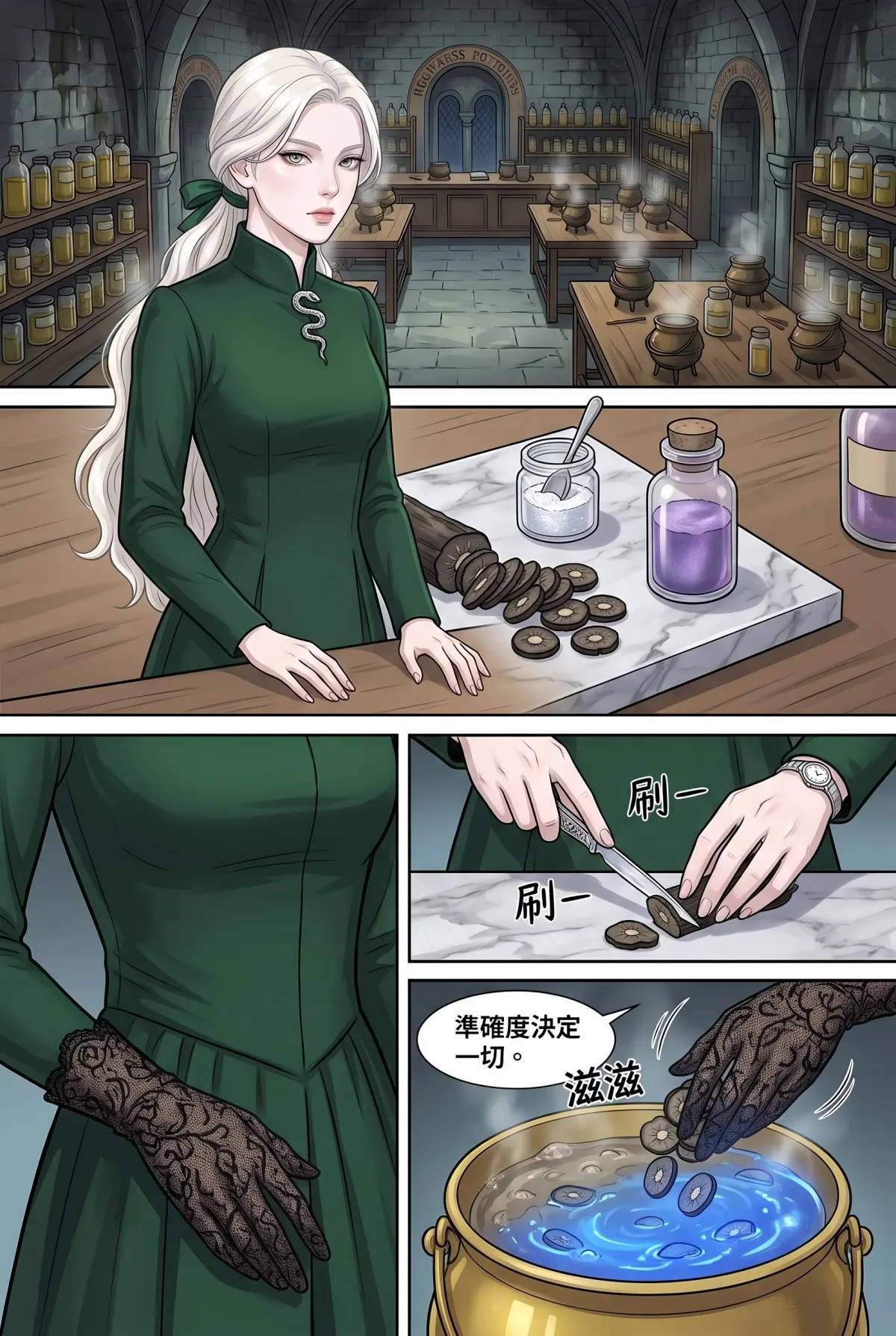 白金荊棘 史萊特林的大小姐 第 3 集　白金荊棘 - 第三章：沸騰魔藥與裂隙 第 3 頁
