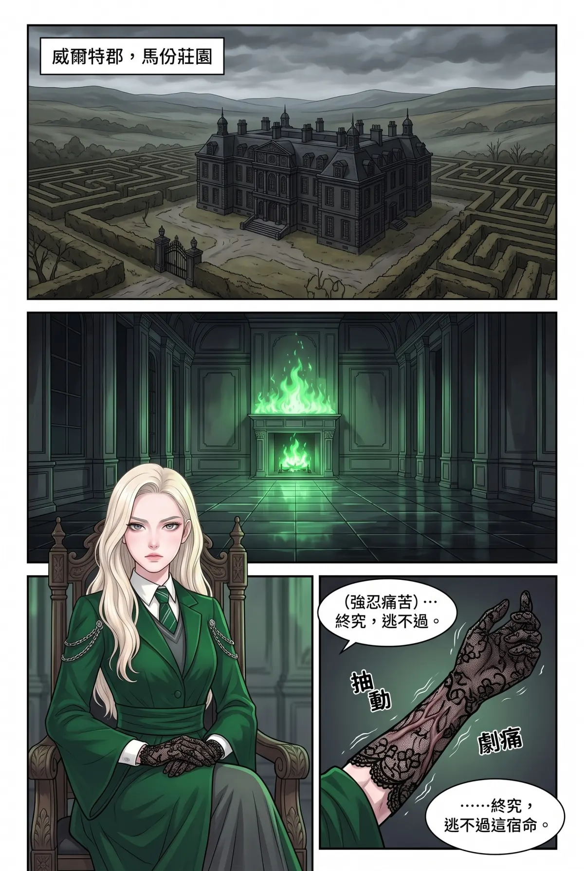 白金荊棘 史萊特林的大小姐 第 7 集　白金荊棘 - 第七章：莊園審判與血脈反噬 第 2 頁