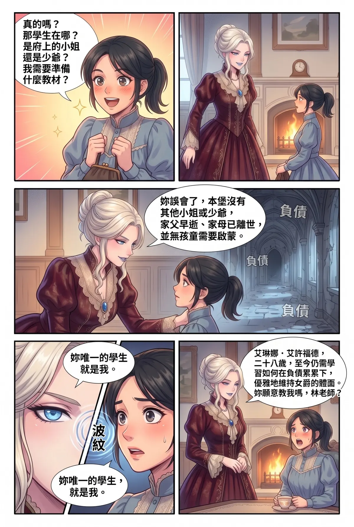 女爵大人，妳的紅茶又忘了加糖 第 1 集　女爵大人，妳的紅茶又忘了加糖 - 第一章：論文猝死與漏風古堡的面試 第 13 頁