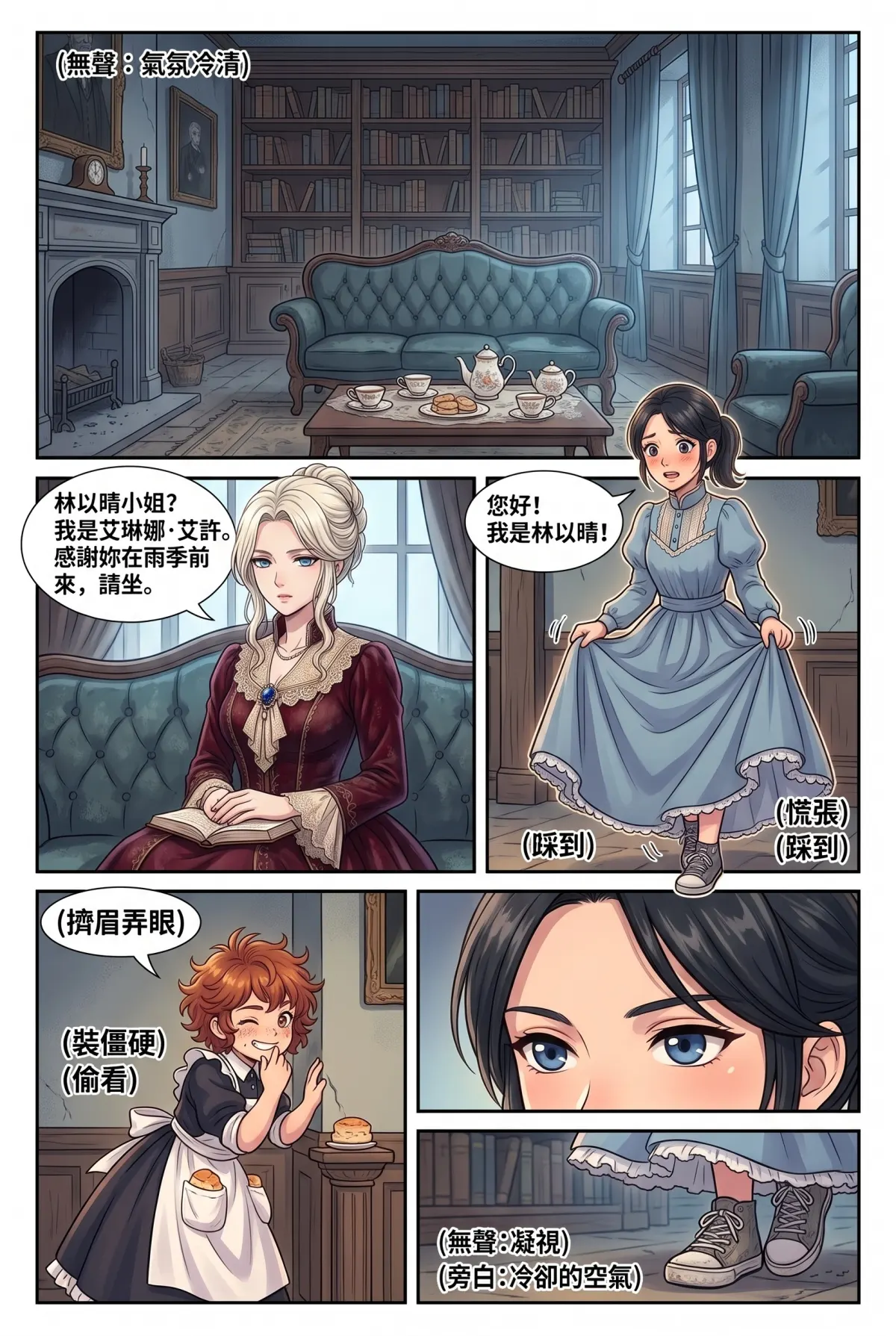 女爵大人，妳的紅茶又忘了加糖 第 1 集　女爵大人，妳的紅茶又忘了加糖 - 第一章：論文猝死與漏風古堡的面試 第 8 頁